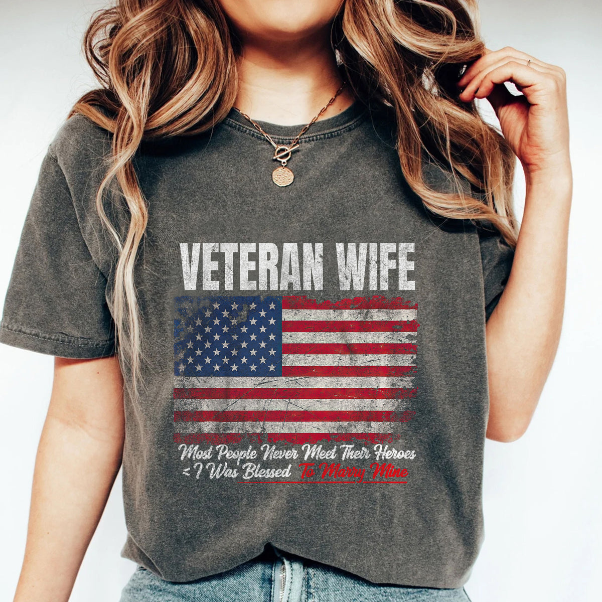 Married My Hero Veteran Wife Comfort Colors T-Shirt Main image