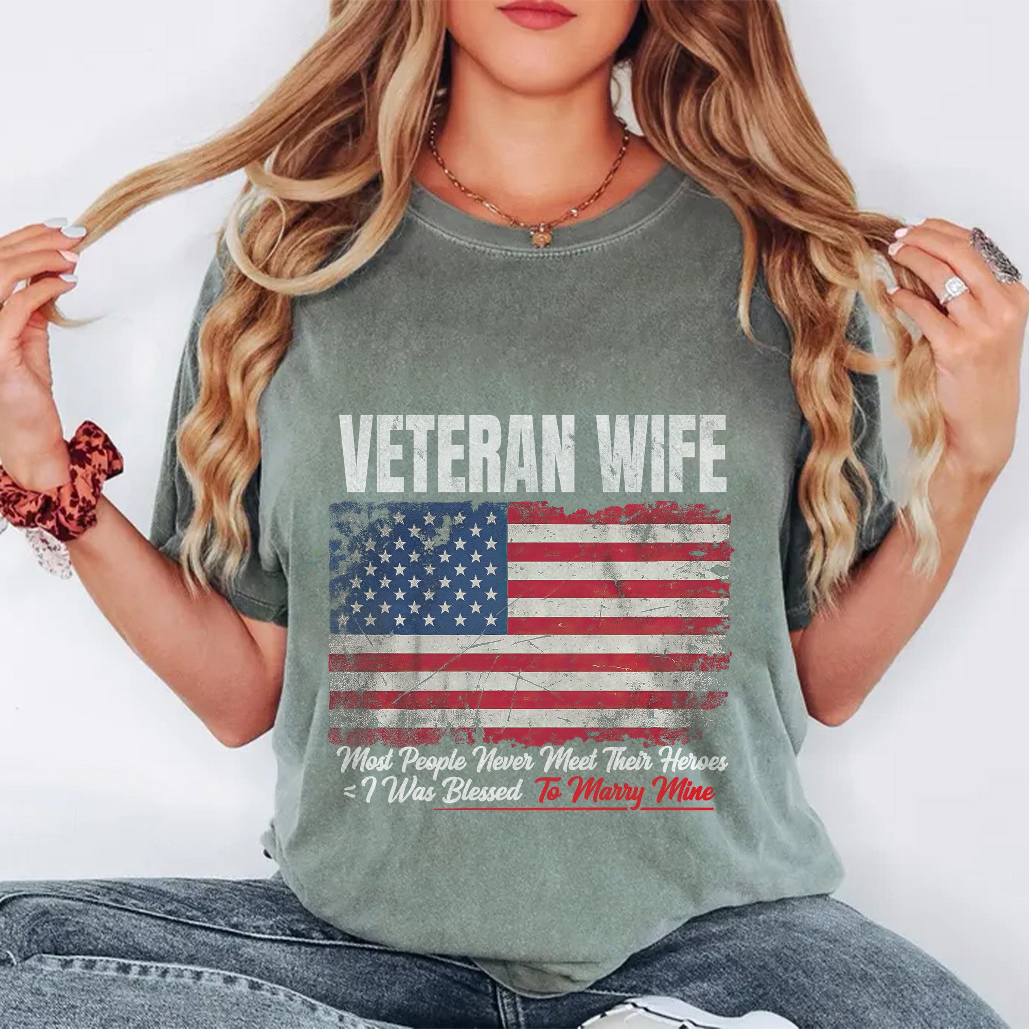 Married My Hero Veteran Wife Comfort Colors T-Shirt