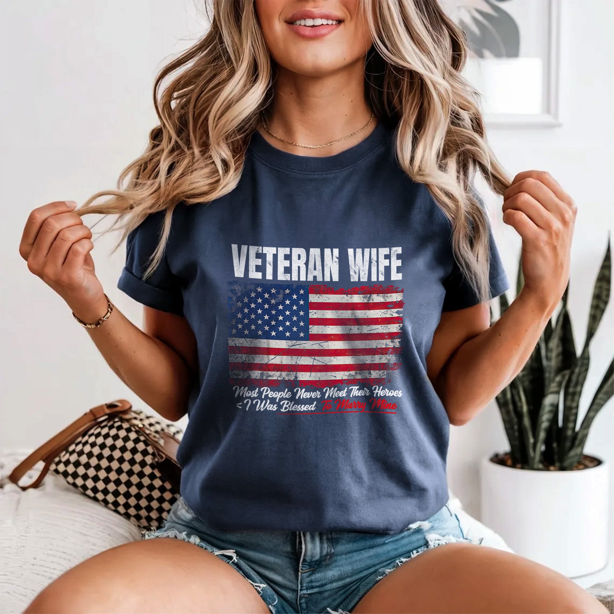 Married My Hero Veteran Wife Comfort Colors T-Shirt