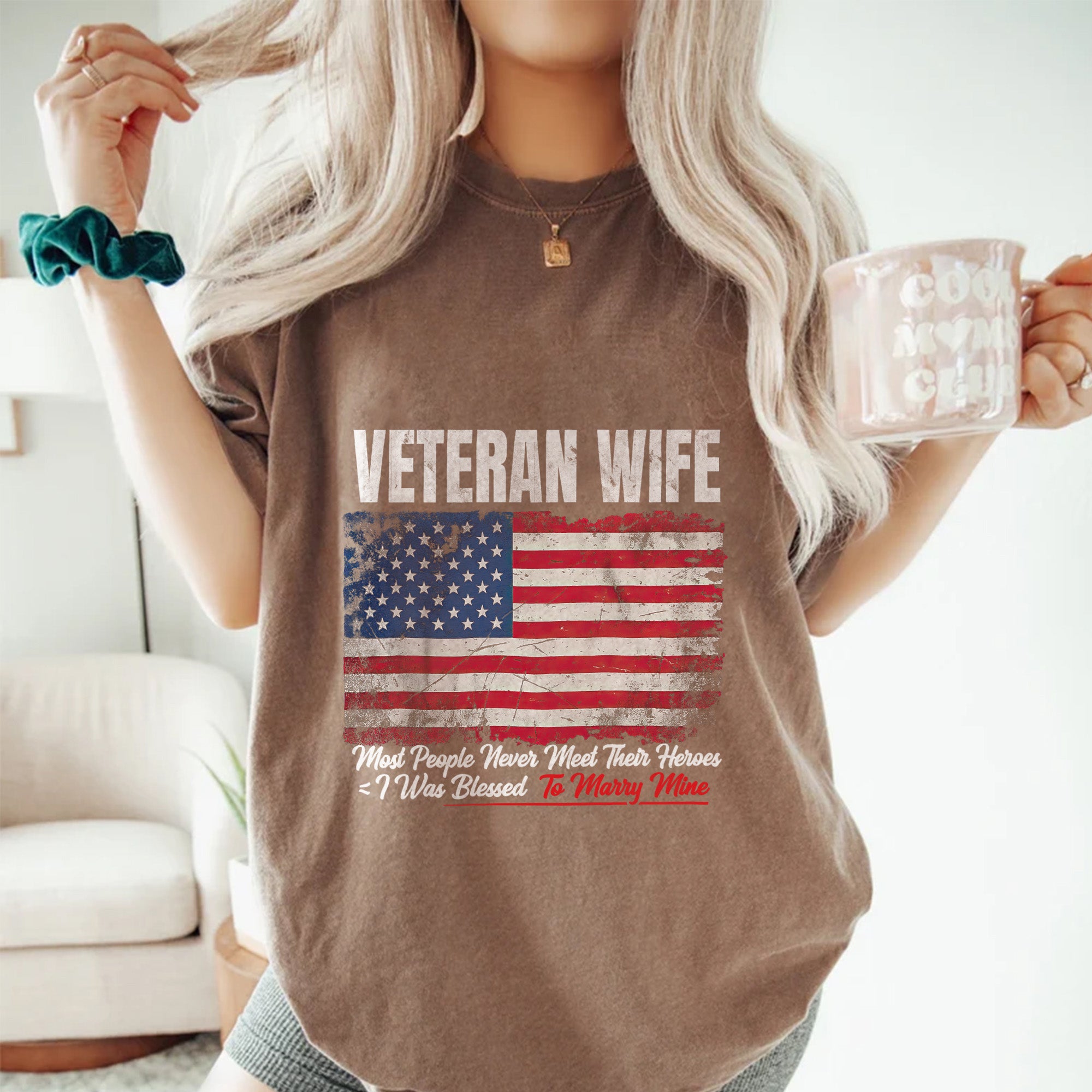Married My Hero Veteran Wife Comfort Colors T-Shirt