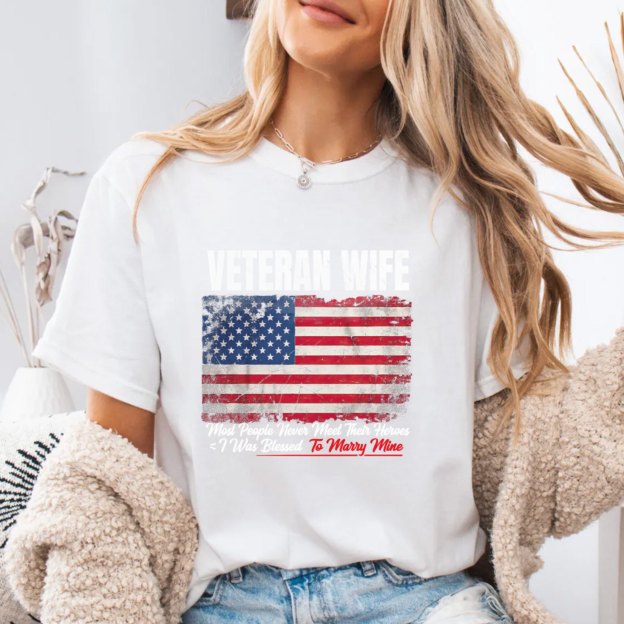 Married My Hero Veteran Wife Comfort Colors T-Shirt