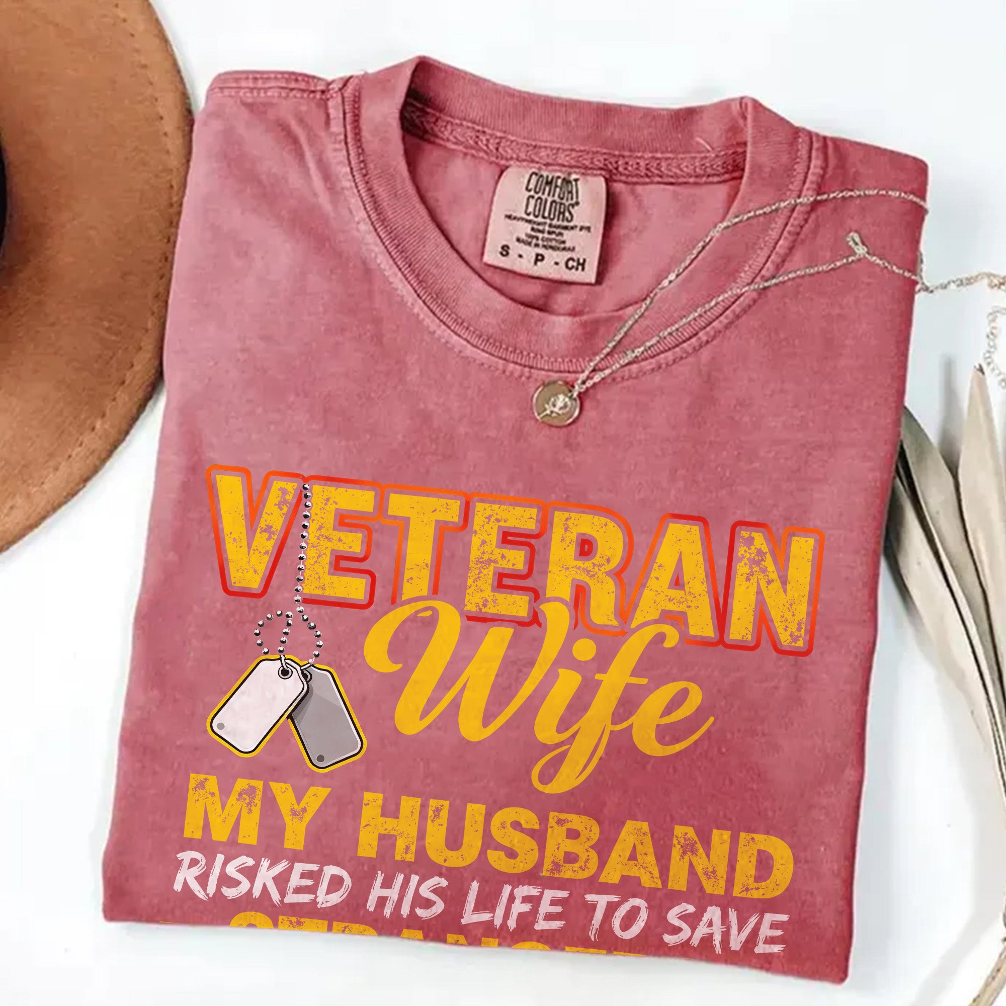 Veteran Wife Protected by Hero Comfort Colors T-Shirt