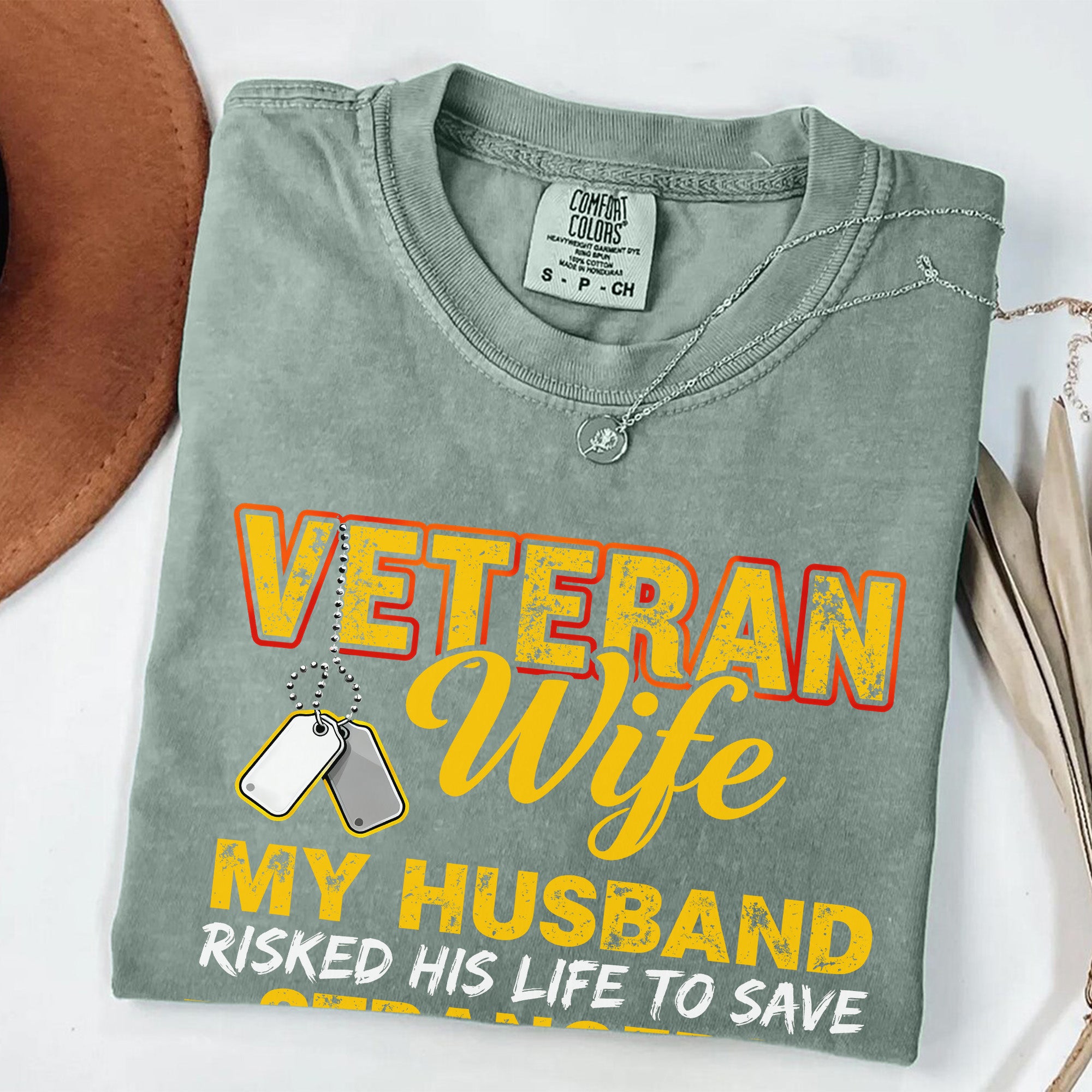 Veteran Wife Protected by Hero Comfort Colors T-Shirt