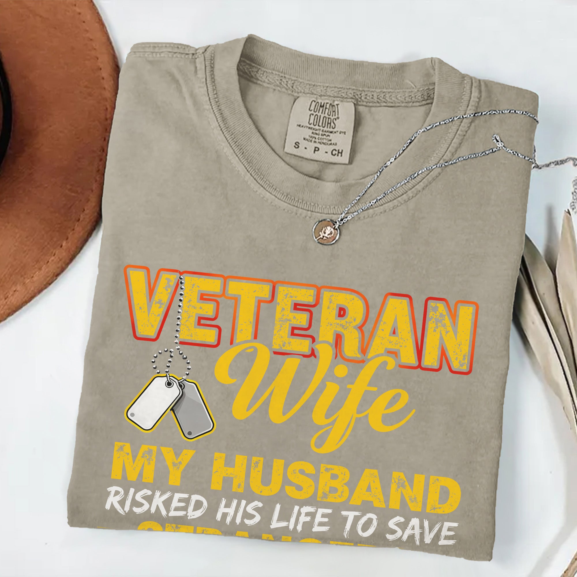 Veteran Wife Protected by Hero Comfort Colors T-Shirt