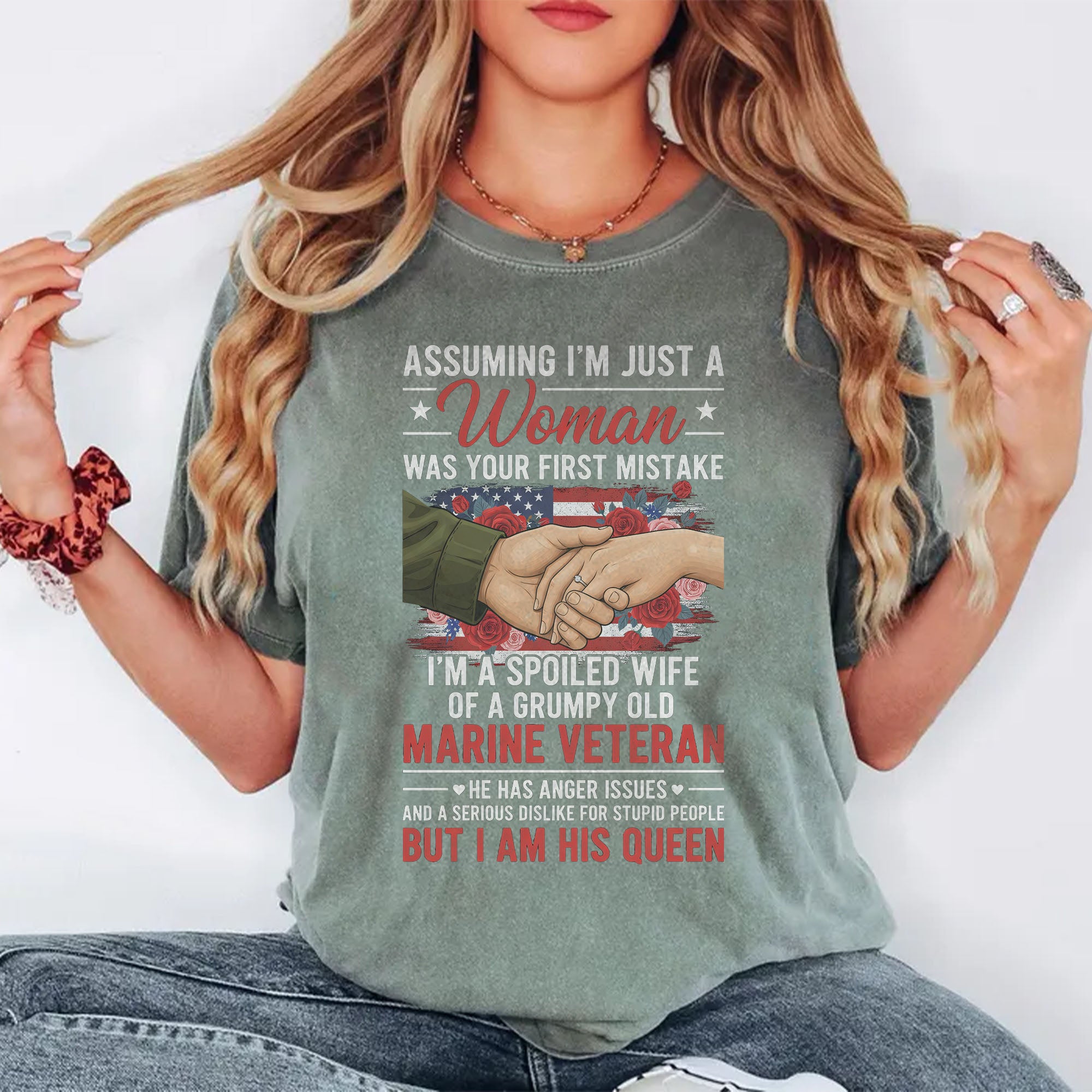 Marine Veteran’s Wife Comfort Colors T-Shirt