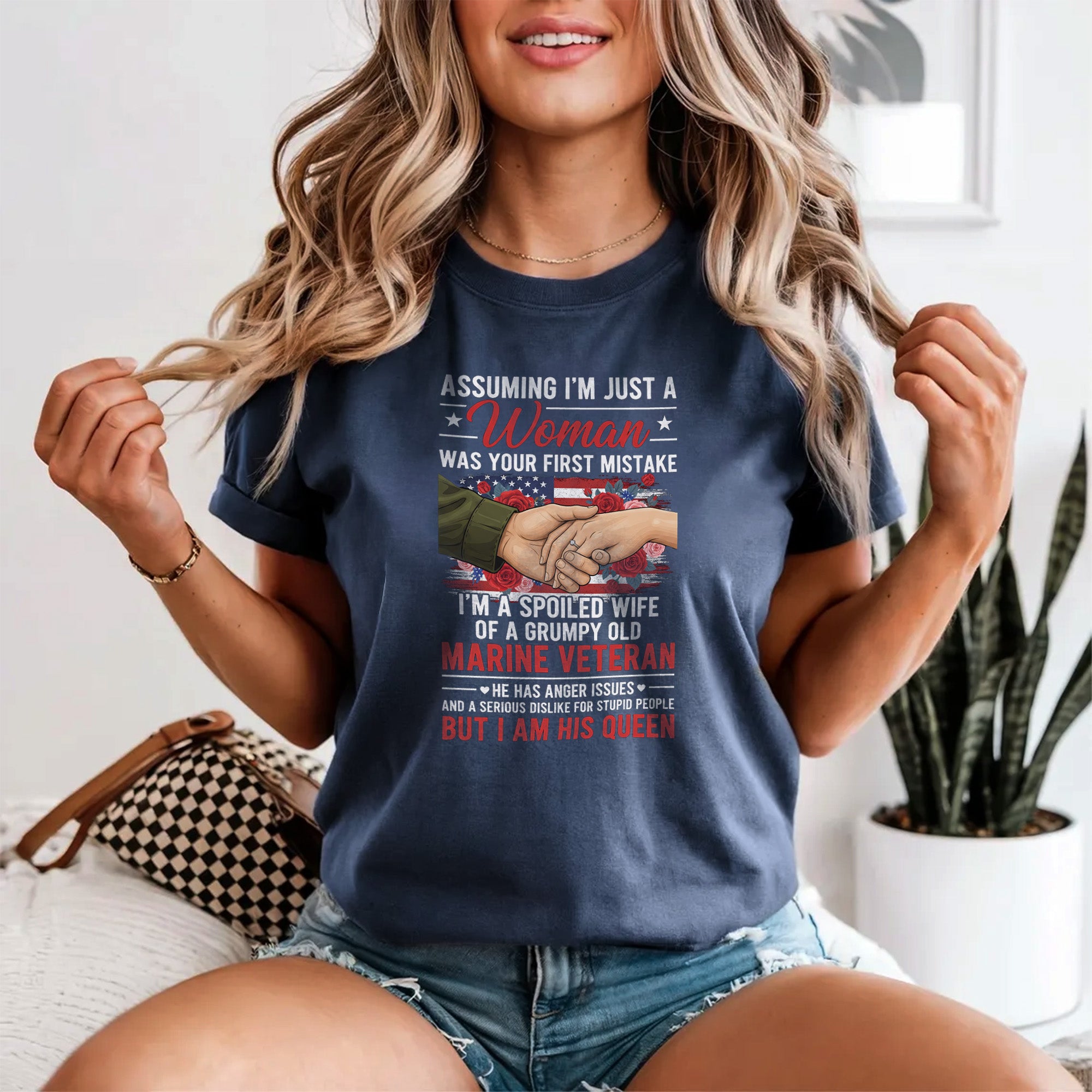 Marine Veteran’s Wife Comfort Colors T-Shirt