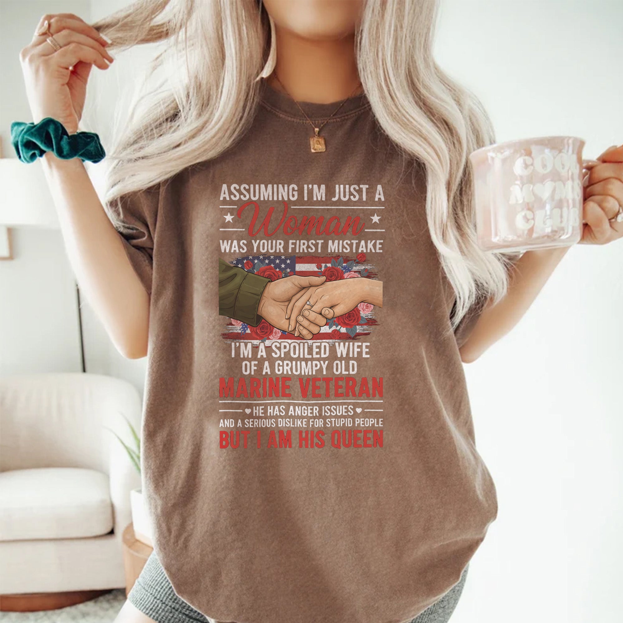 Marine Veteran’s Wife Comfort Colors T-Shirt