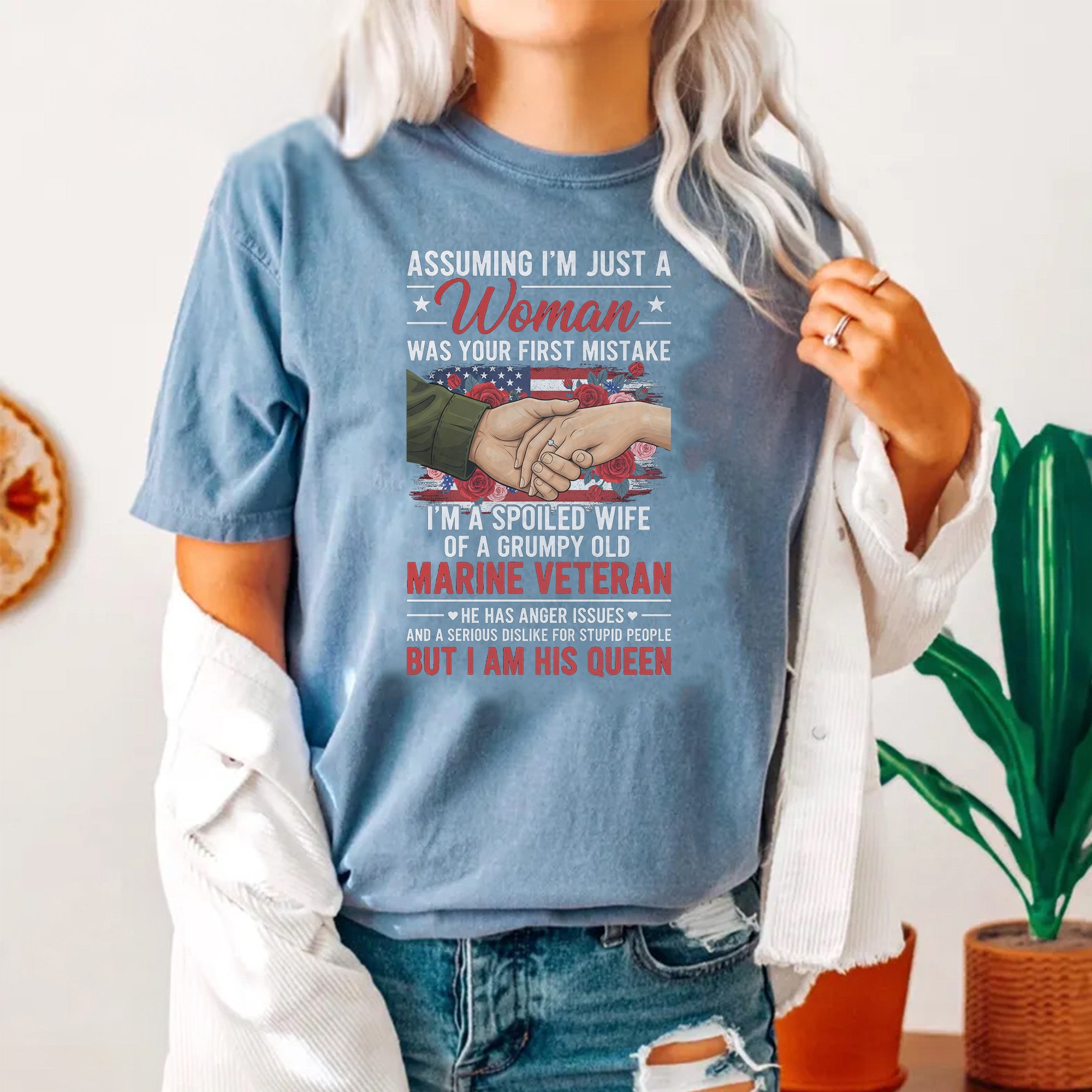 Marine Veteran’s Wife Comfort Colors T-Shirt