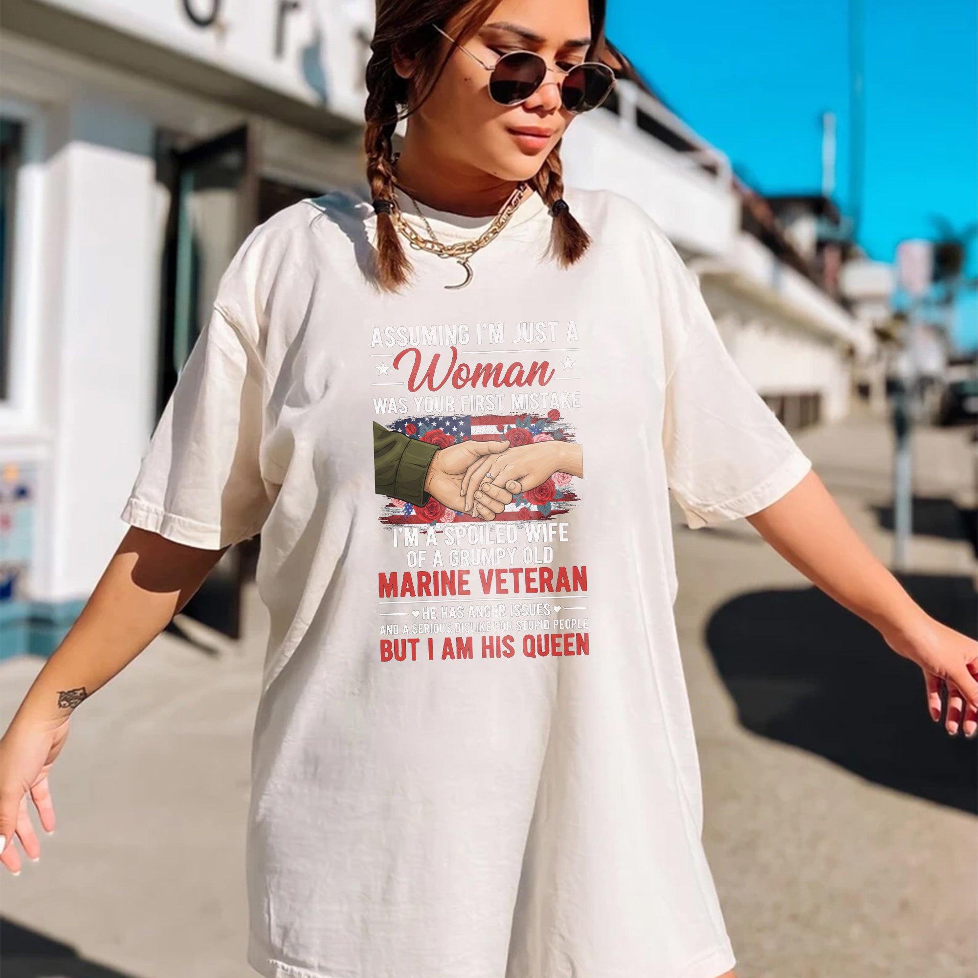 Marine Veteran’s Wife Comfort Colors T-Shirt
