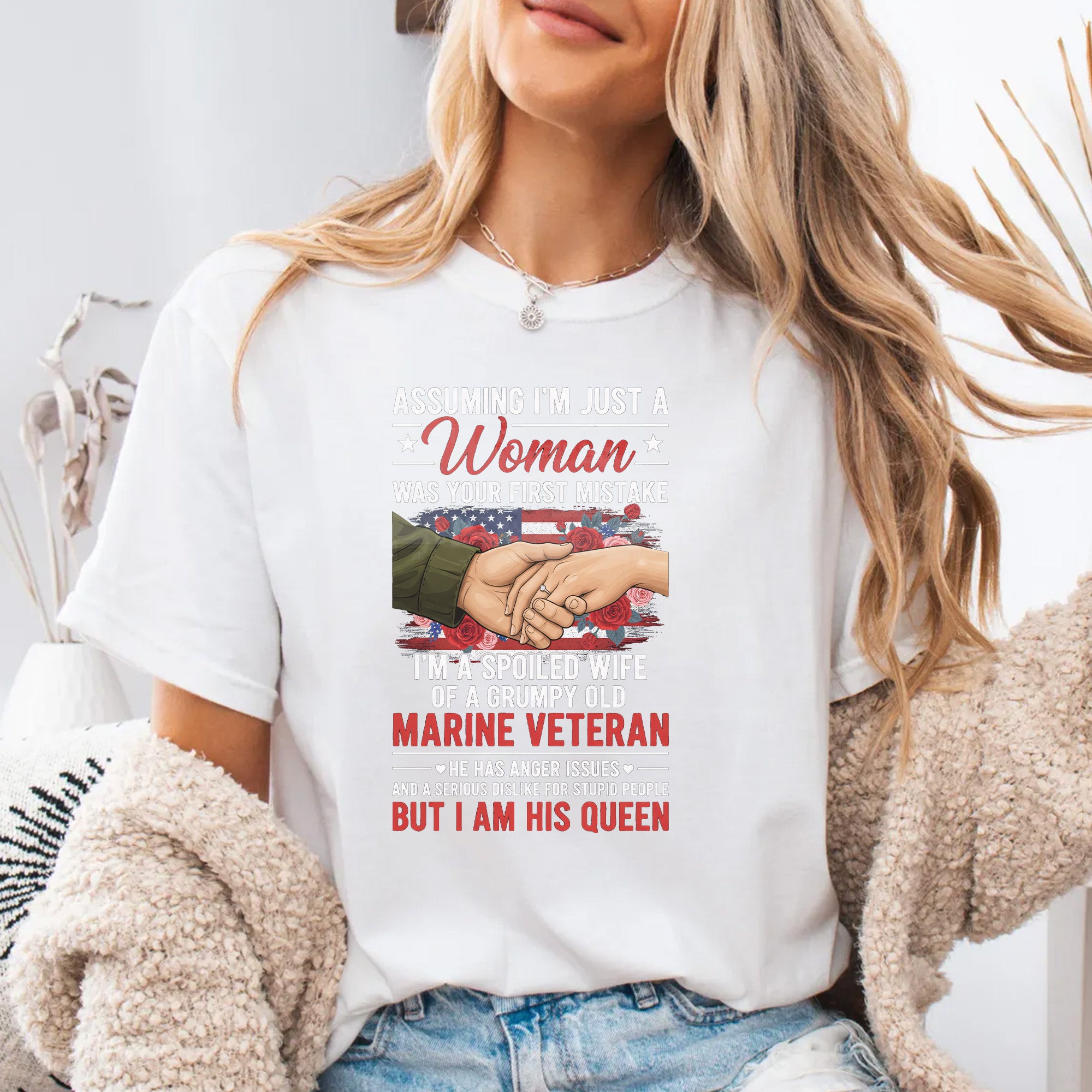 Marine Veteran’s Wife Comfort Colors T-Shirt