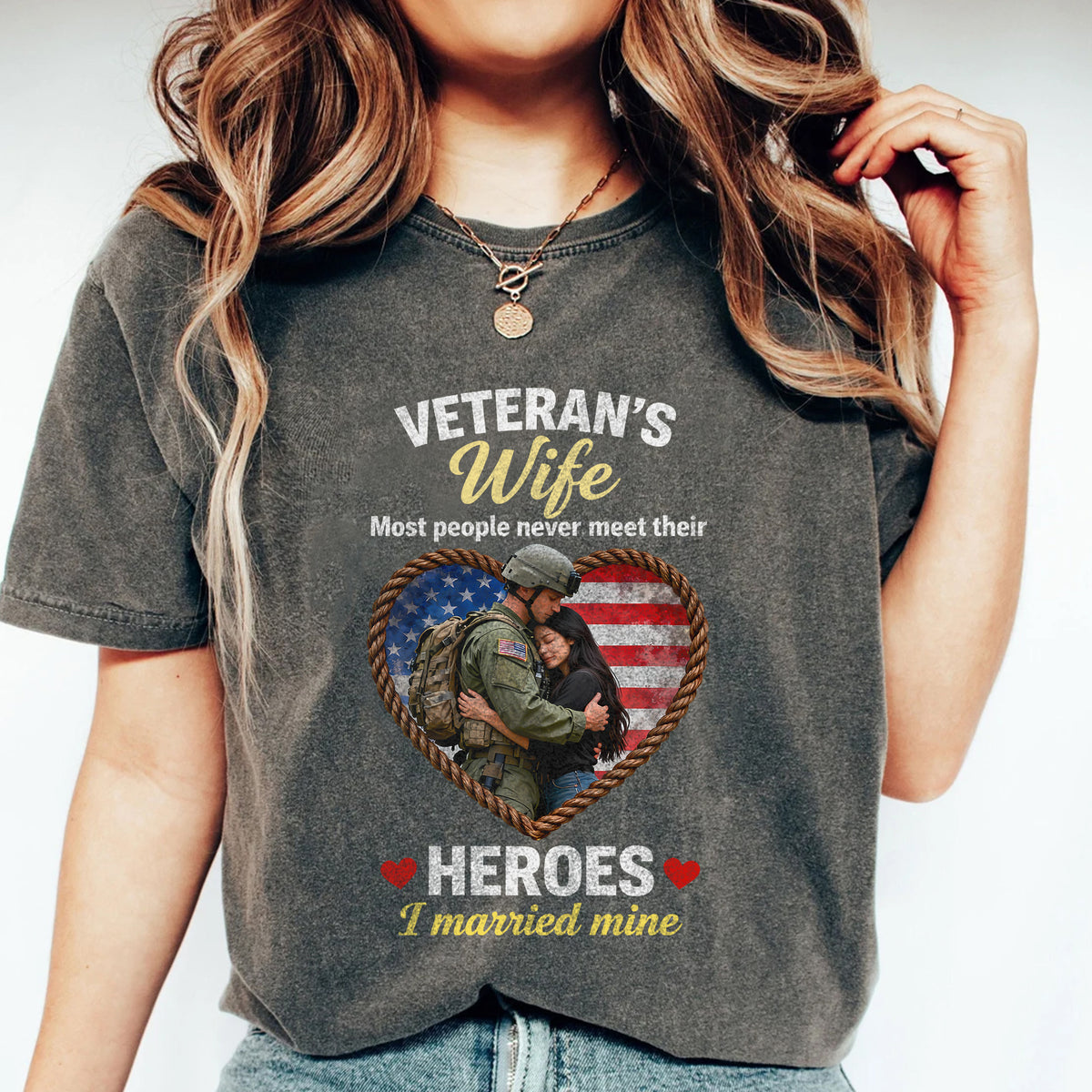 My Hero Veteran’s Wife Personalized Comfort Colors T-Shirt Main image