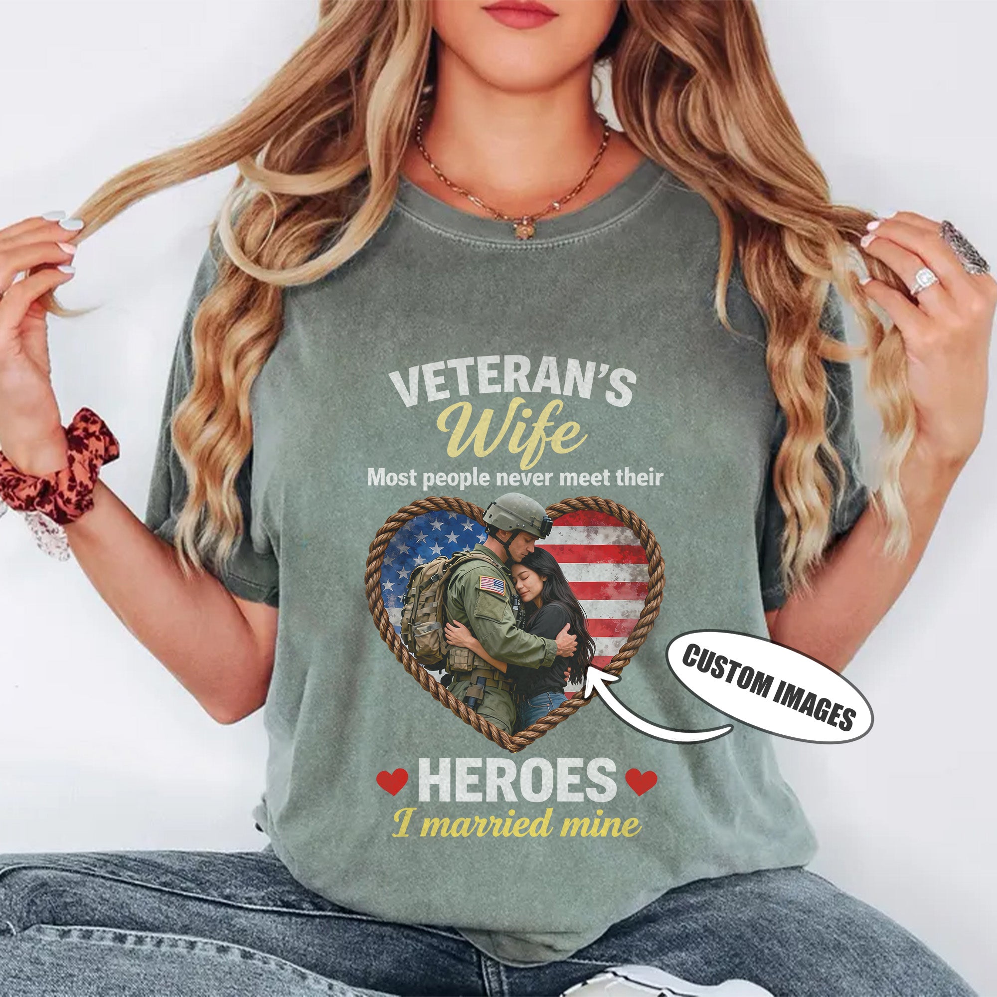 My Hero Veteran’s Wife Personalized Comfort Colors T-Shirt
