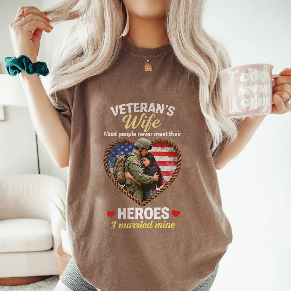 My Hero Veteran’s Wife Personalized Comfort Colors T-Shirt