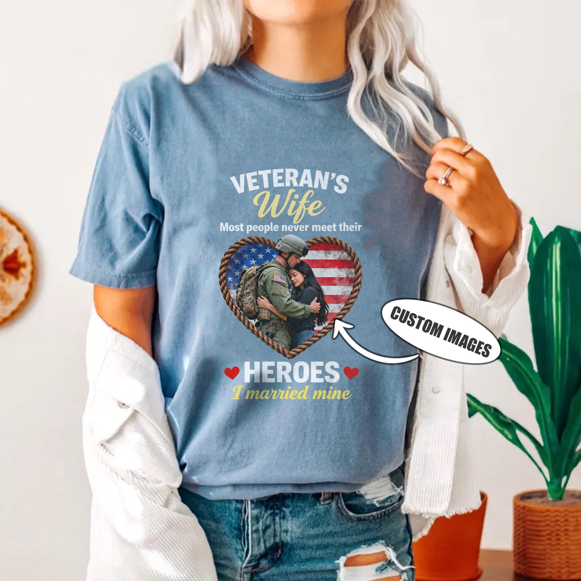 My Hero Veteran’s Wife Personalized Comfort Colors T-Shirt