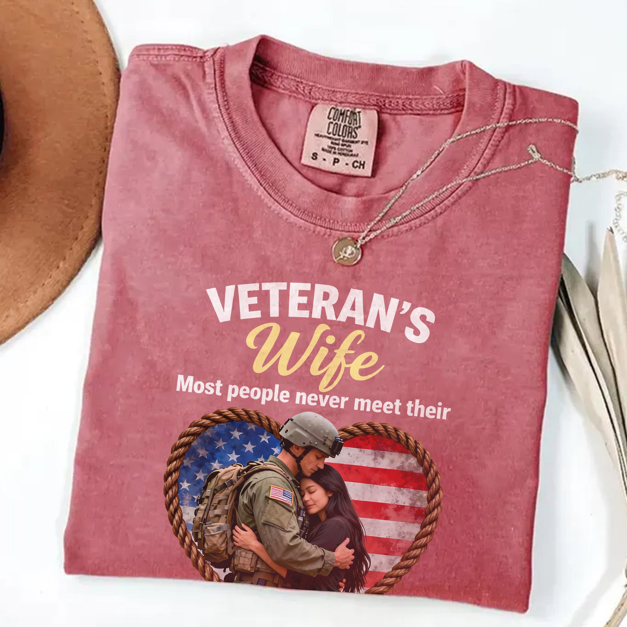 My Hero Veteran’s Wife Personalized Comfort Colors T-Shirt