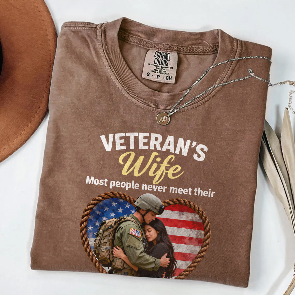 My Hero Veteran’s Wife Personalized Comfort Colors T-Shirt