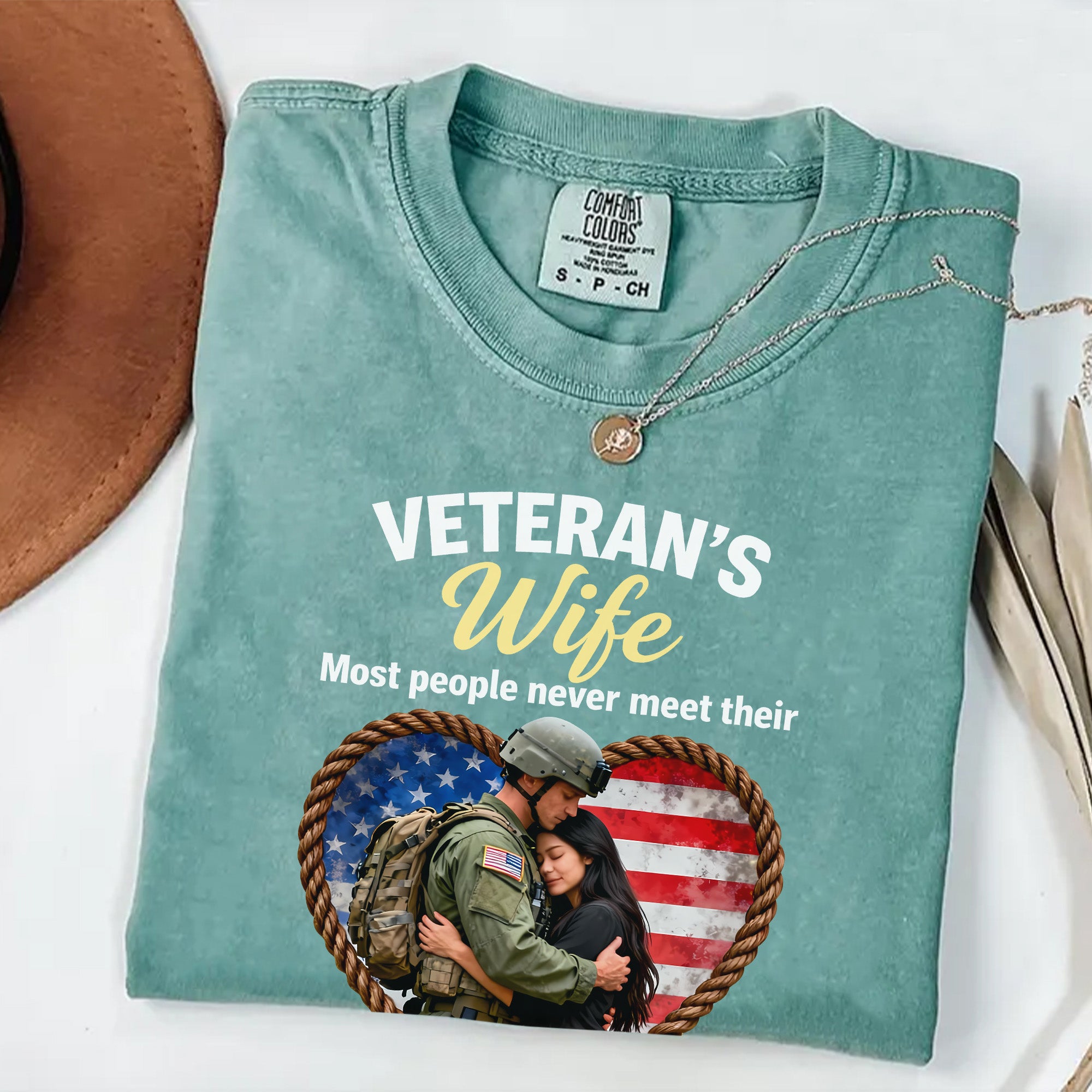 My Hero Veteran’s Wife Personalized Comfort Colors T-Shirt