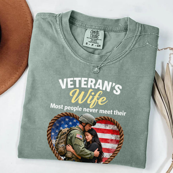 My Hero Veteran’s Wife Personalized Comfort Colors T-Shirt