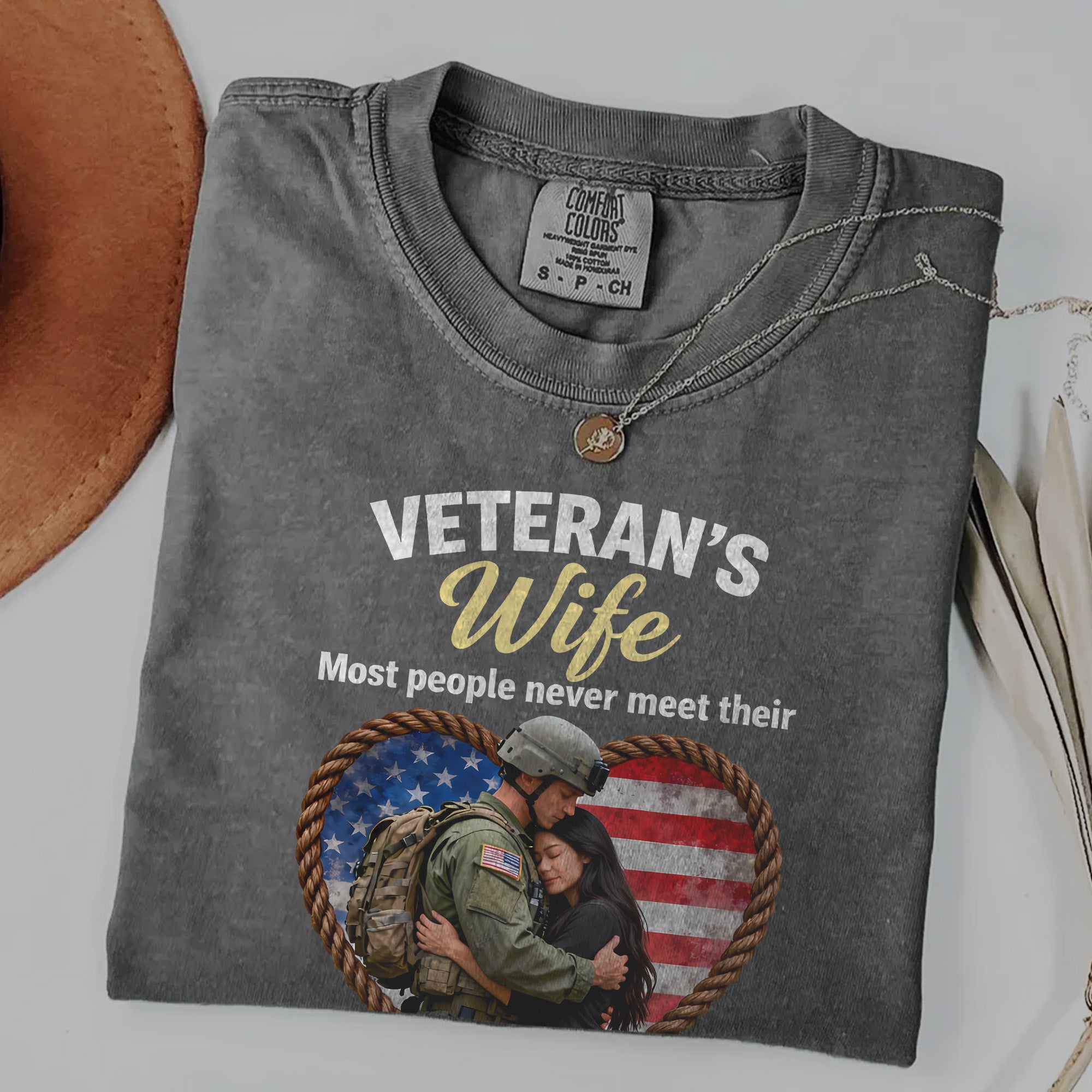 My Hero Veteran’s Wife Personalized Comfort Colors T-Shirt