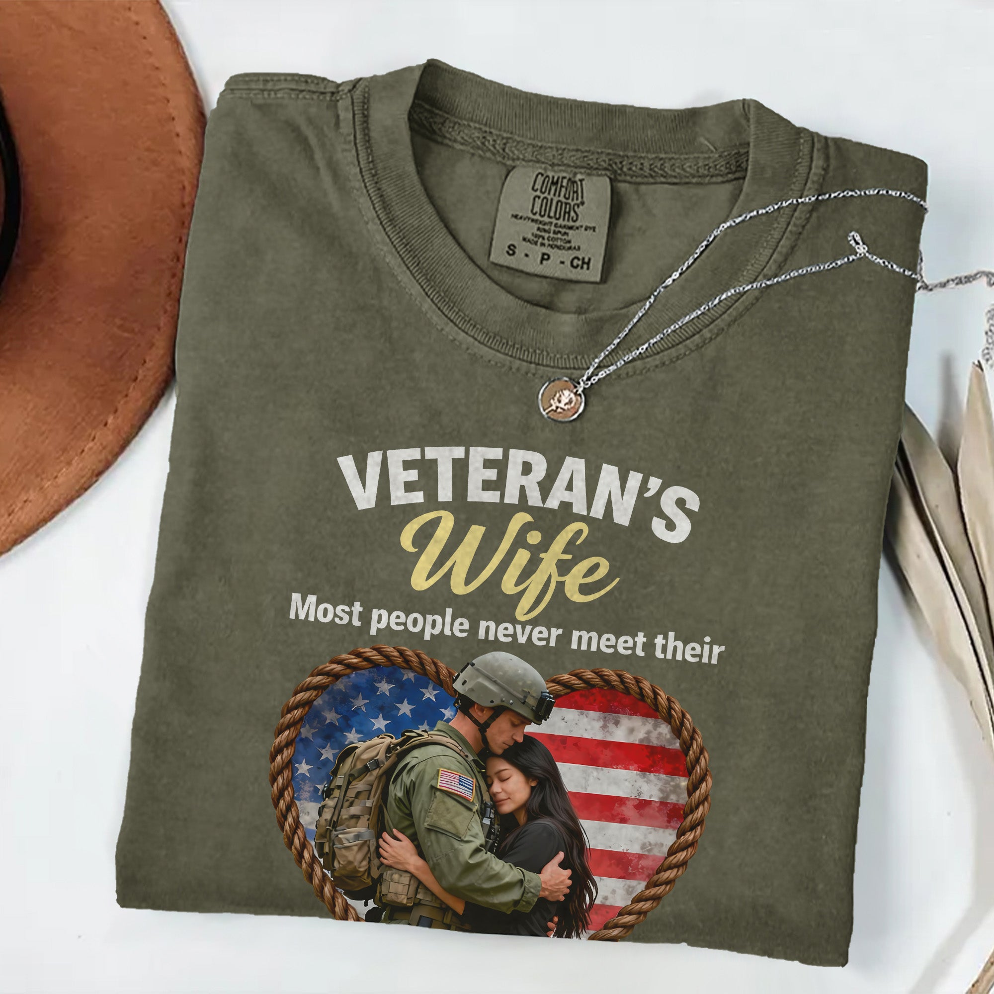 My Hero Veteran’s Wife Personalized Comfort Colors T-Shirt