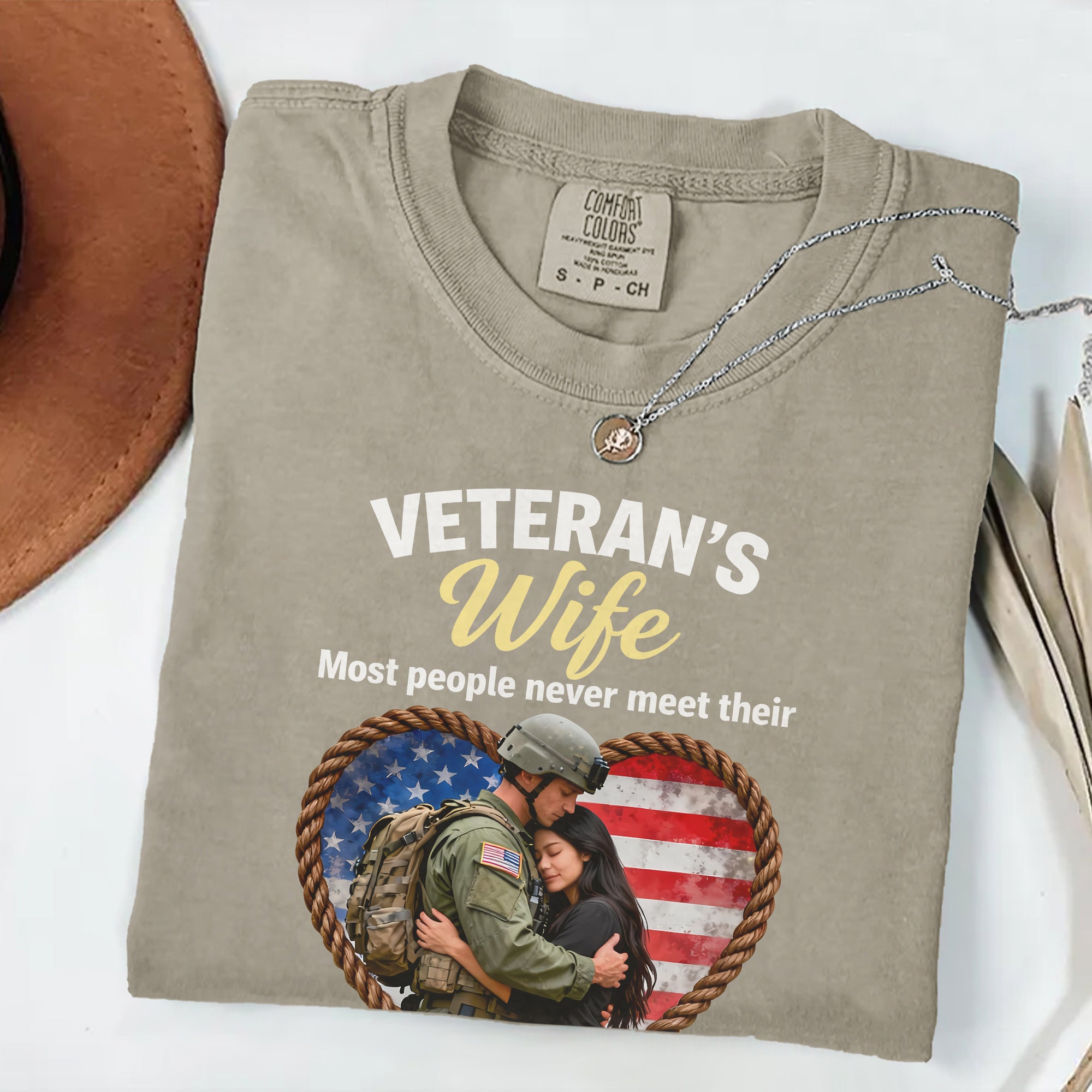 My Hero Veteran’s Wife Personalized Comfort Colors T-Shirt