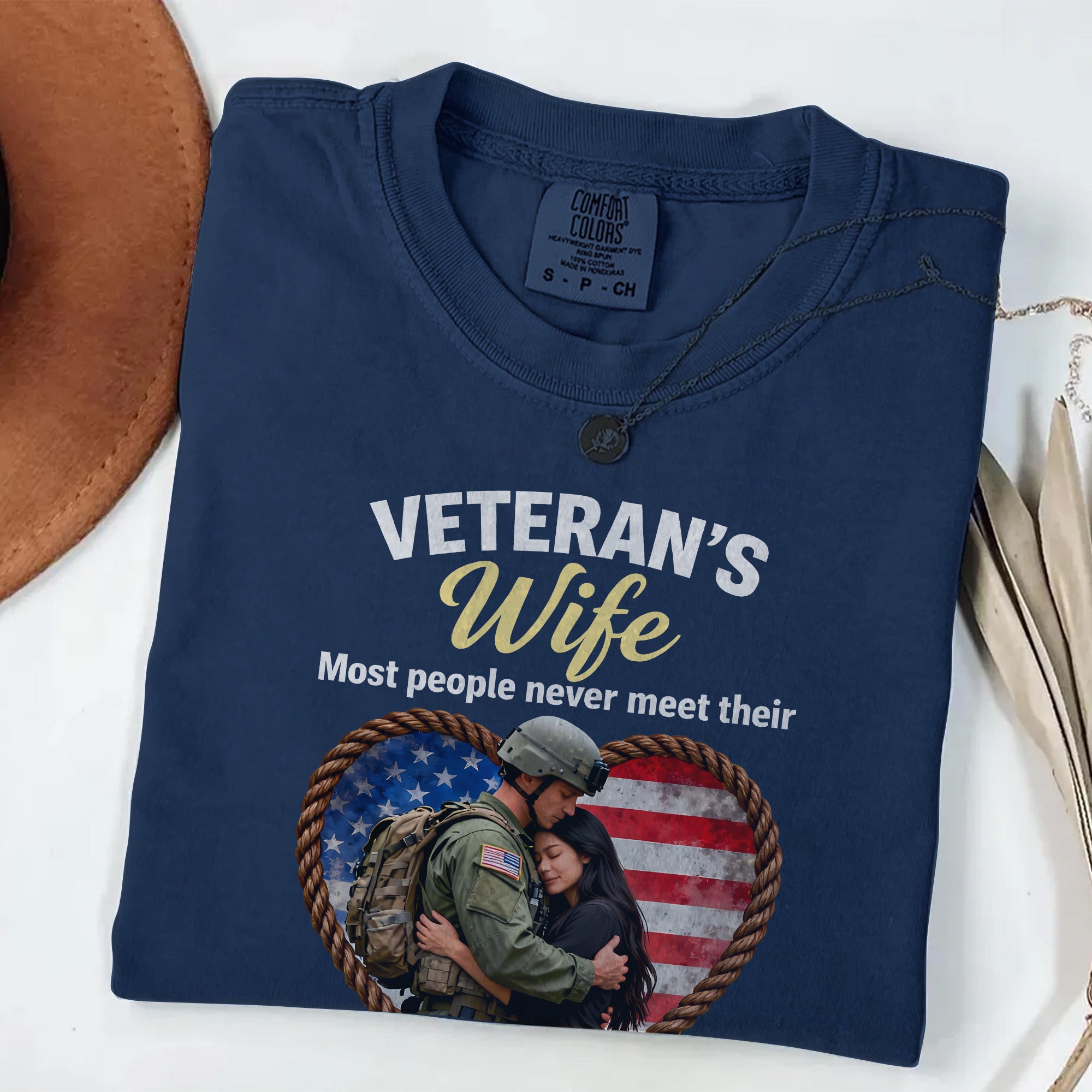 My Hero Veteran’s Wife Personalized Comfort Colors T-Shirt