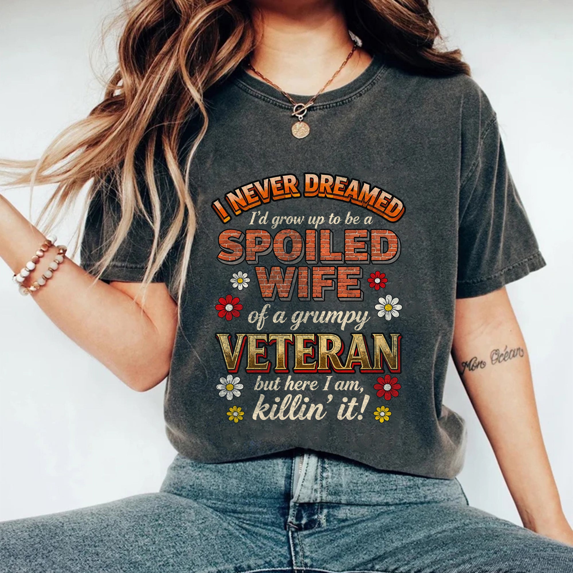 Grumpy Veteran’s Wife Comfort Colors T-Shirt Secondary image