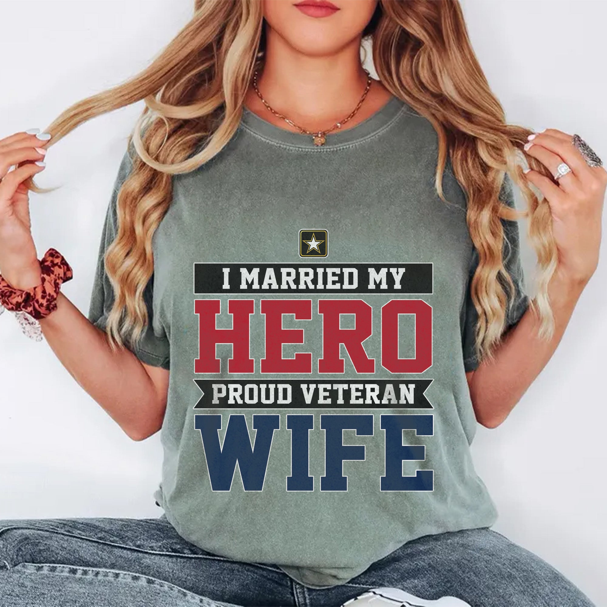 I Married My Hero Proud Comfort Colors T-Shirt