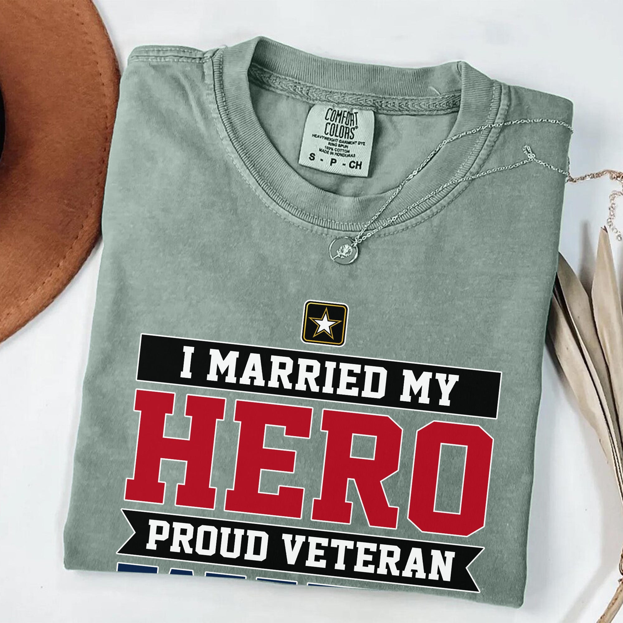 I Married My Hero Proud Comfort Colors T-Shirt