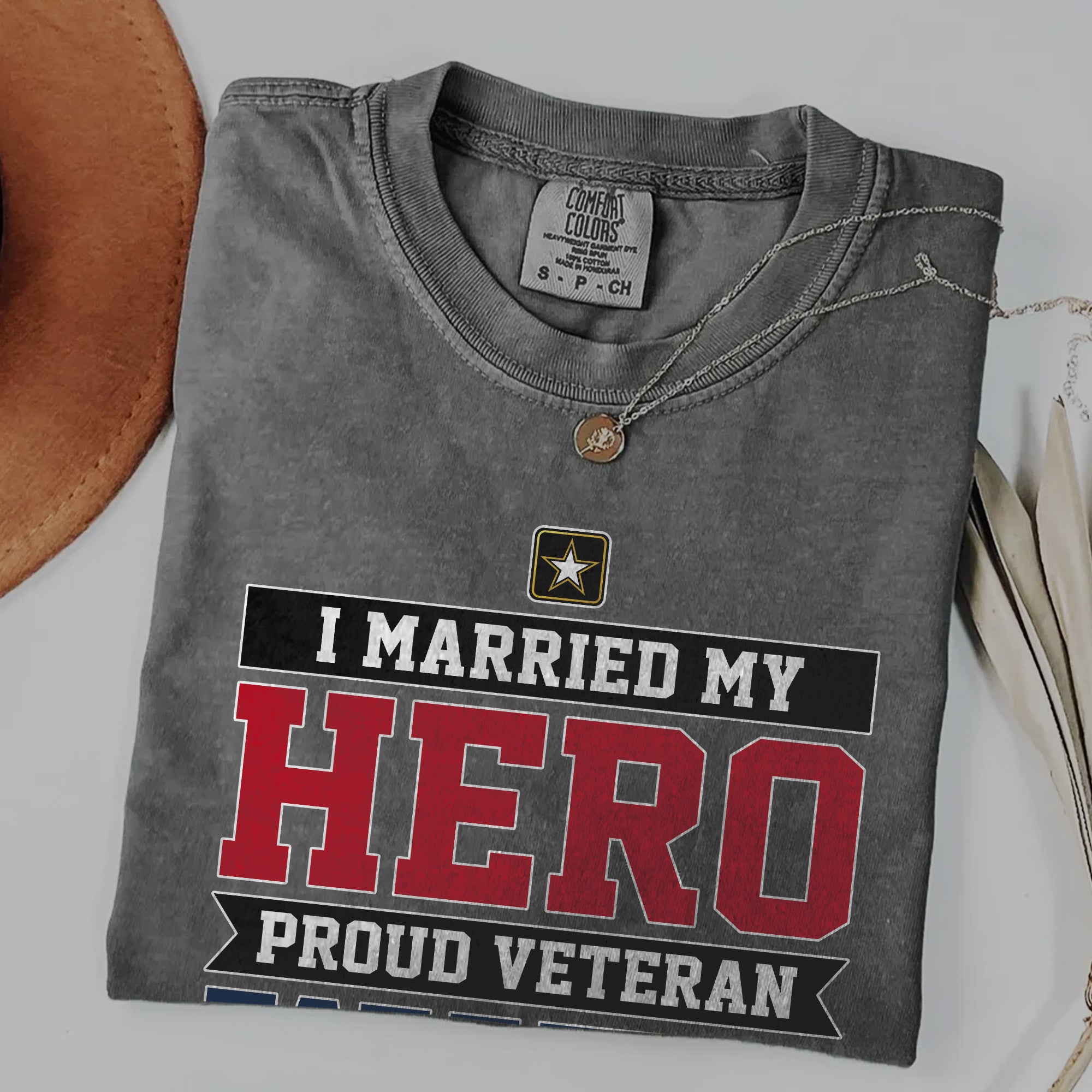 I Married My Hero Proud Comfort Colors T-Shirt