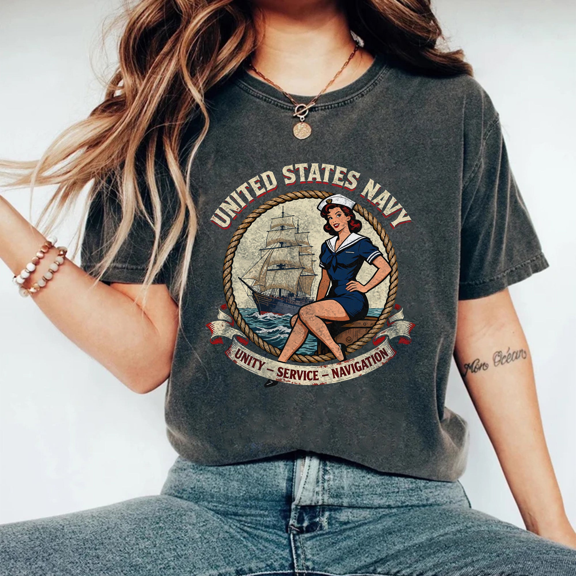 United States Navy Pride Comfort Colors T-Shirt Secondary image