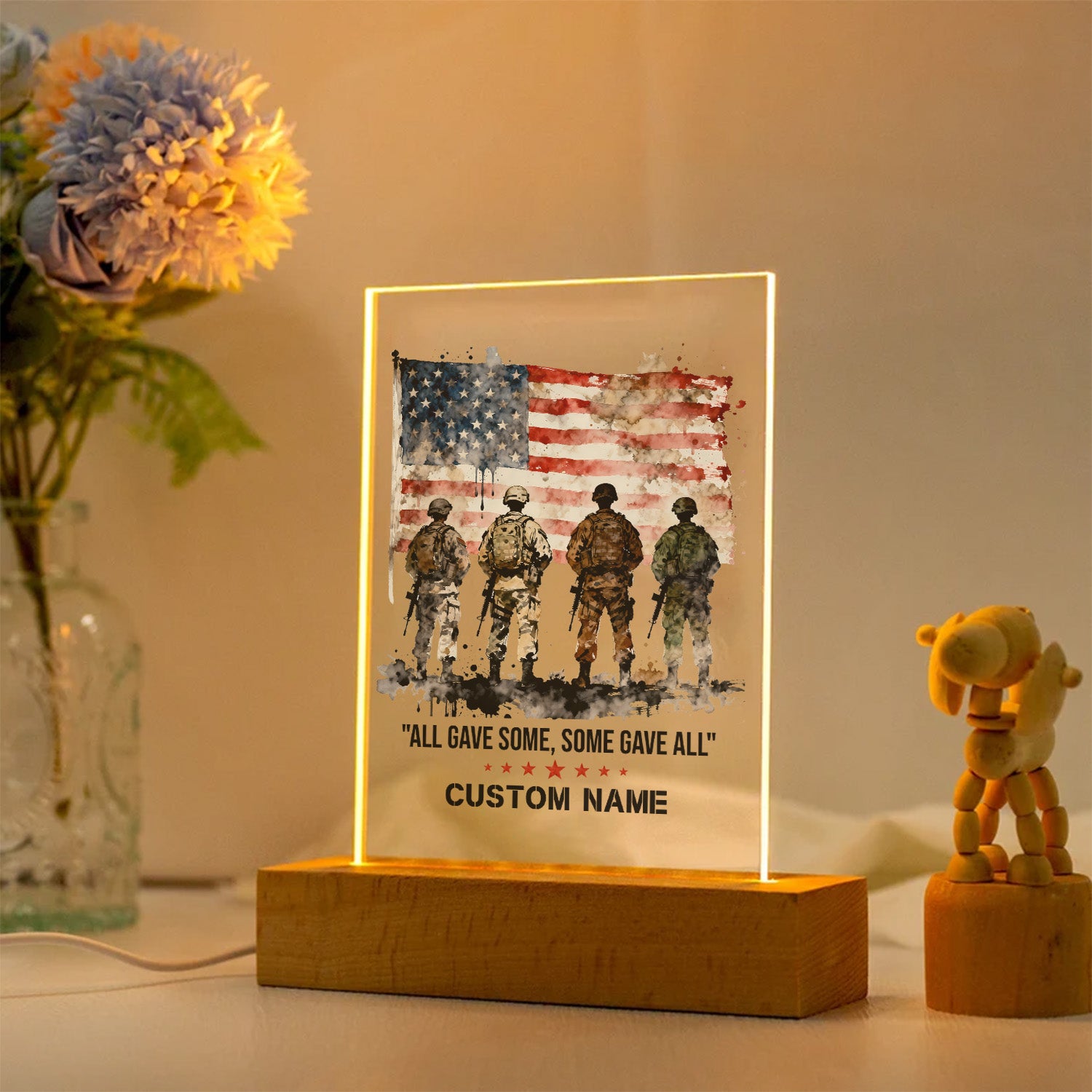 Veteran Pride Personalized Led Night Light