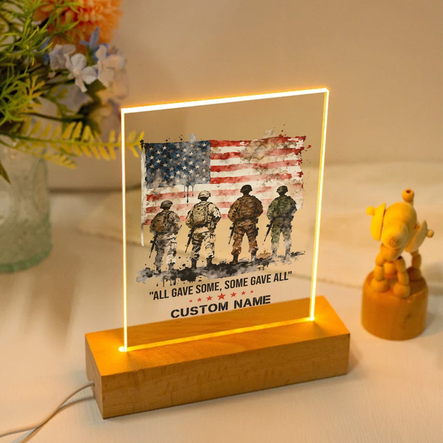 Veteran Pride Personalized Led Night Light