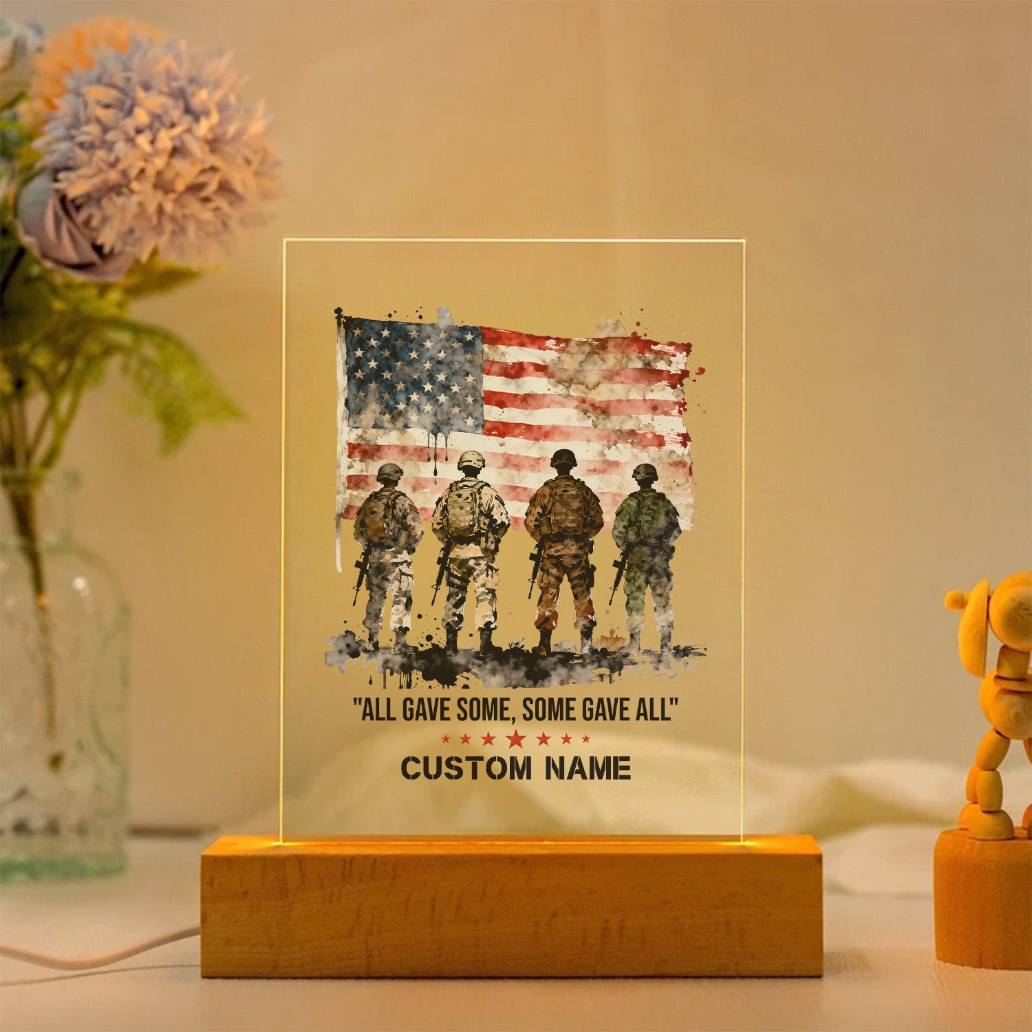 Veteran Pride Personalized Led Night Light