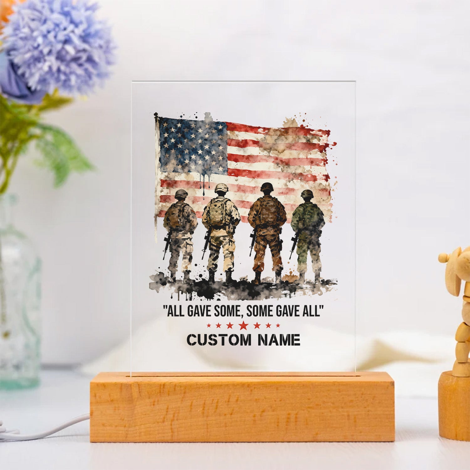 Veteran Pride Personalized Led Night Light