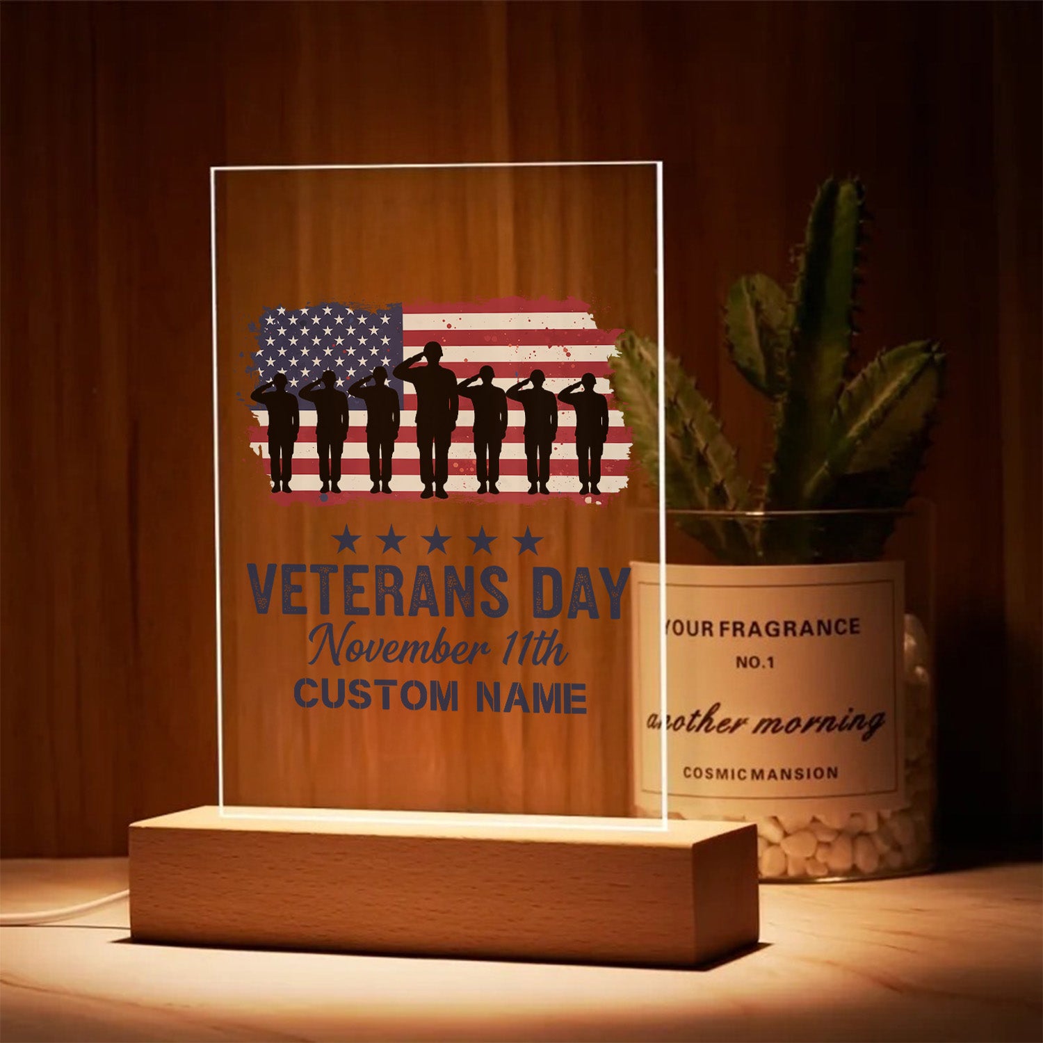 Veteran Pride Personalized Led Night Light