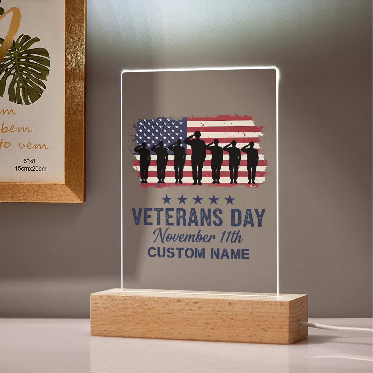 Veteran Pride Personalized Led Night Light