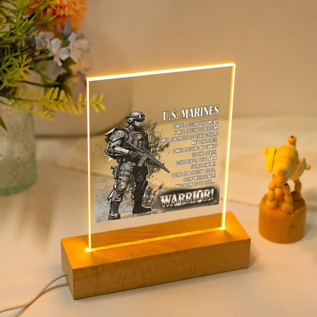US Marines Honor Courage Led Night Light