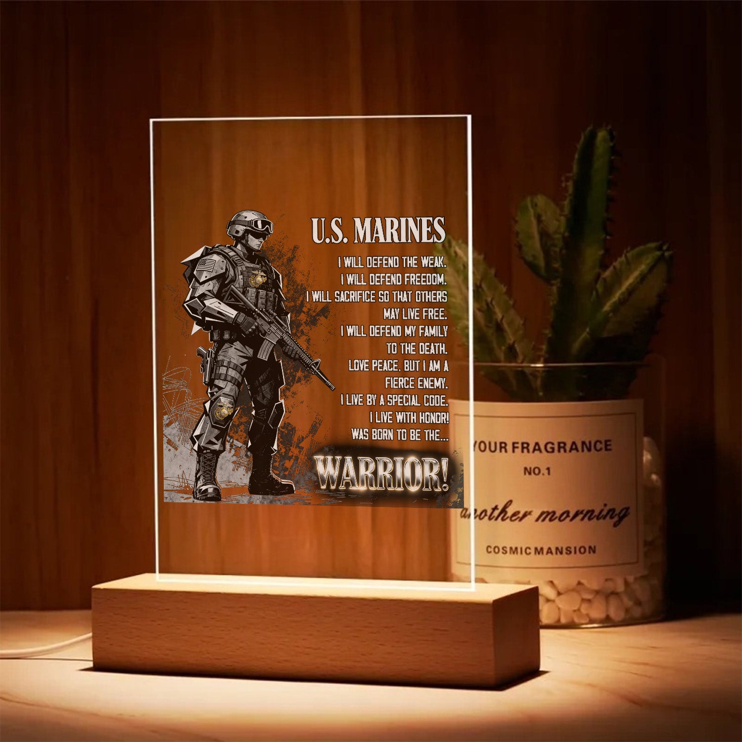 US Marines Honor Courage Led Night Light