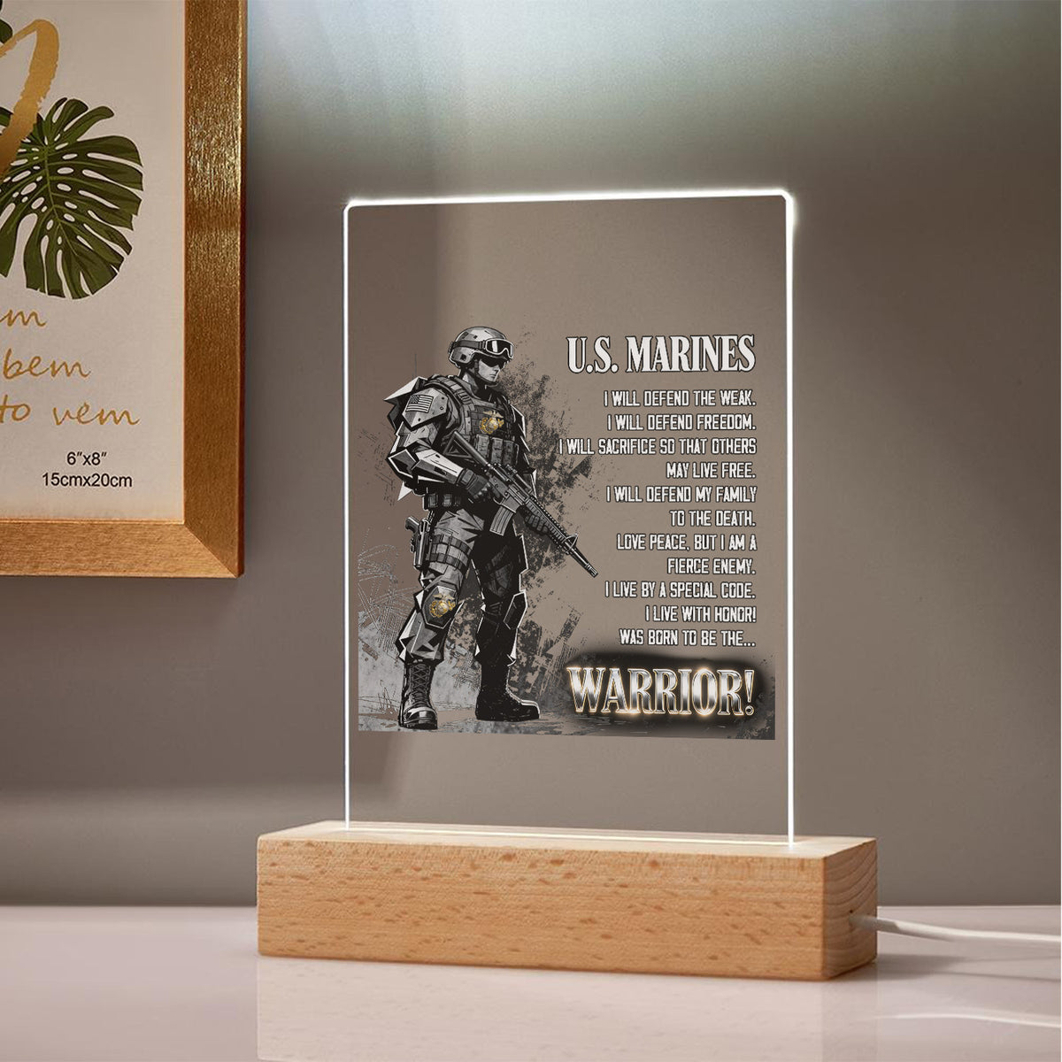 US Marines Honor Courage Led Night Light