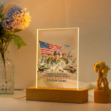 Earned Through Sacrifice Personalized Led Night Light