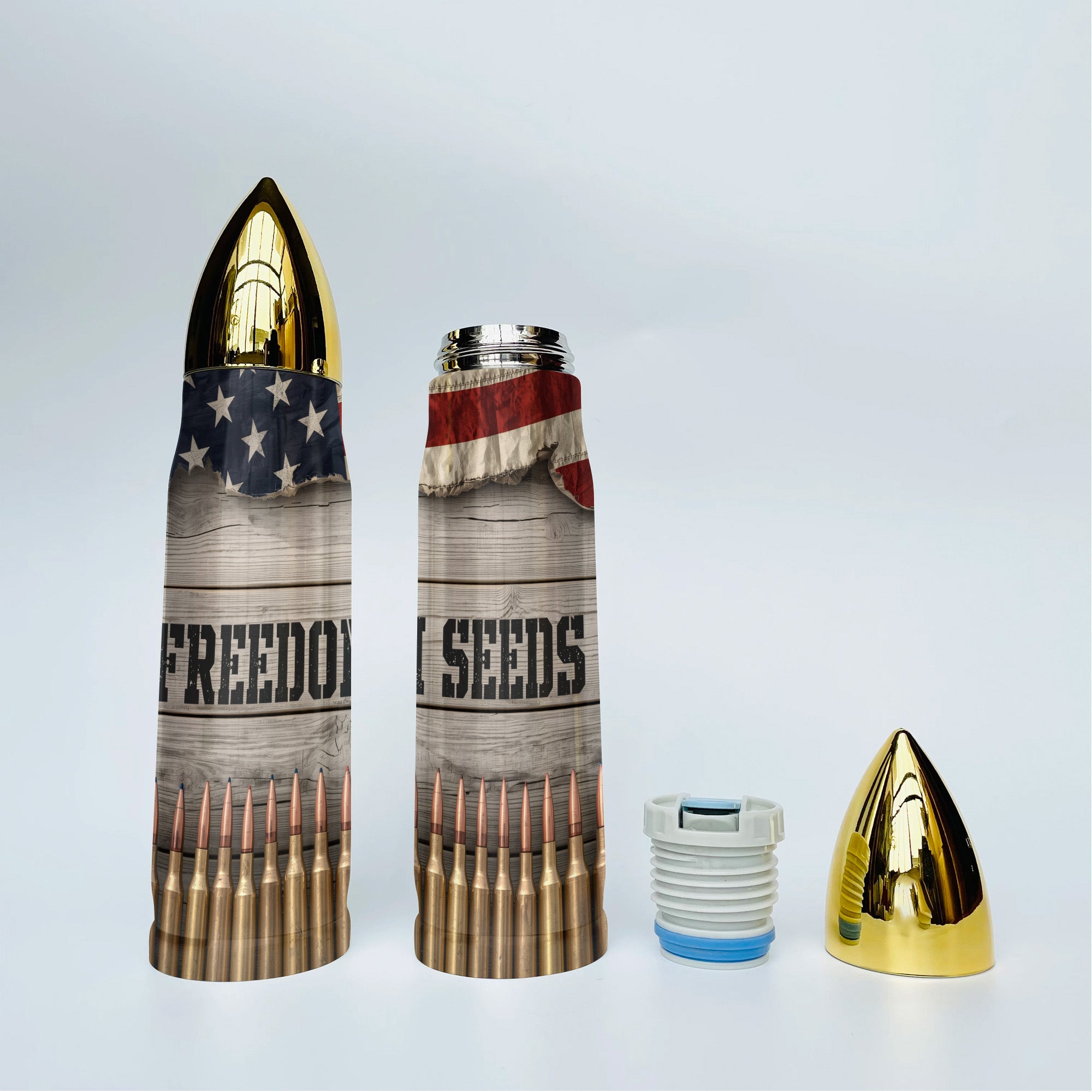 Second Amendment Veteran All-over Print Bullet Tumbler