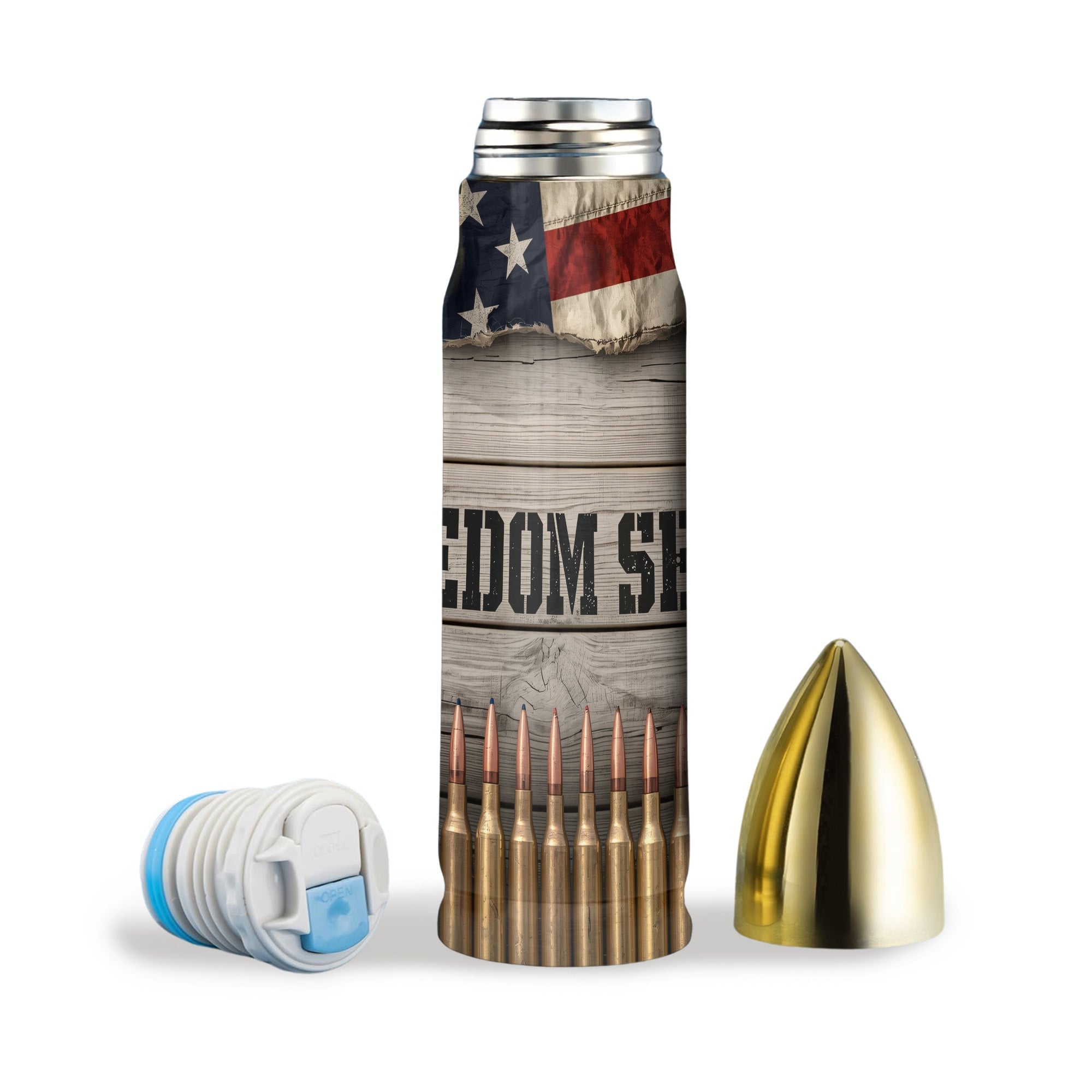 Second Amendment Veteran All-over Print Bullet Tumbler