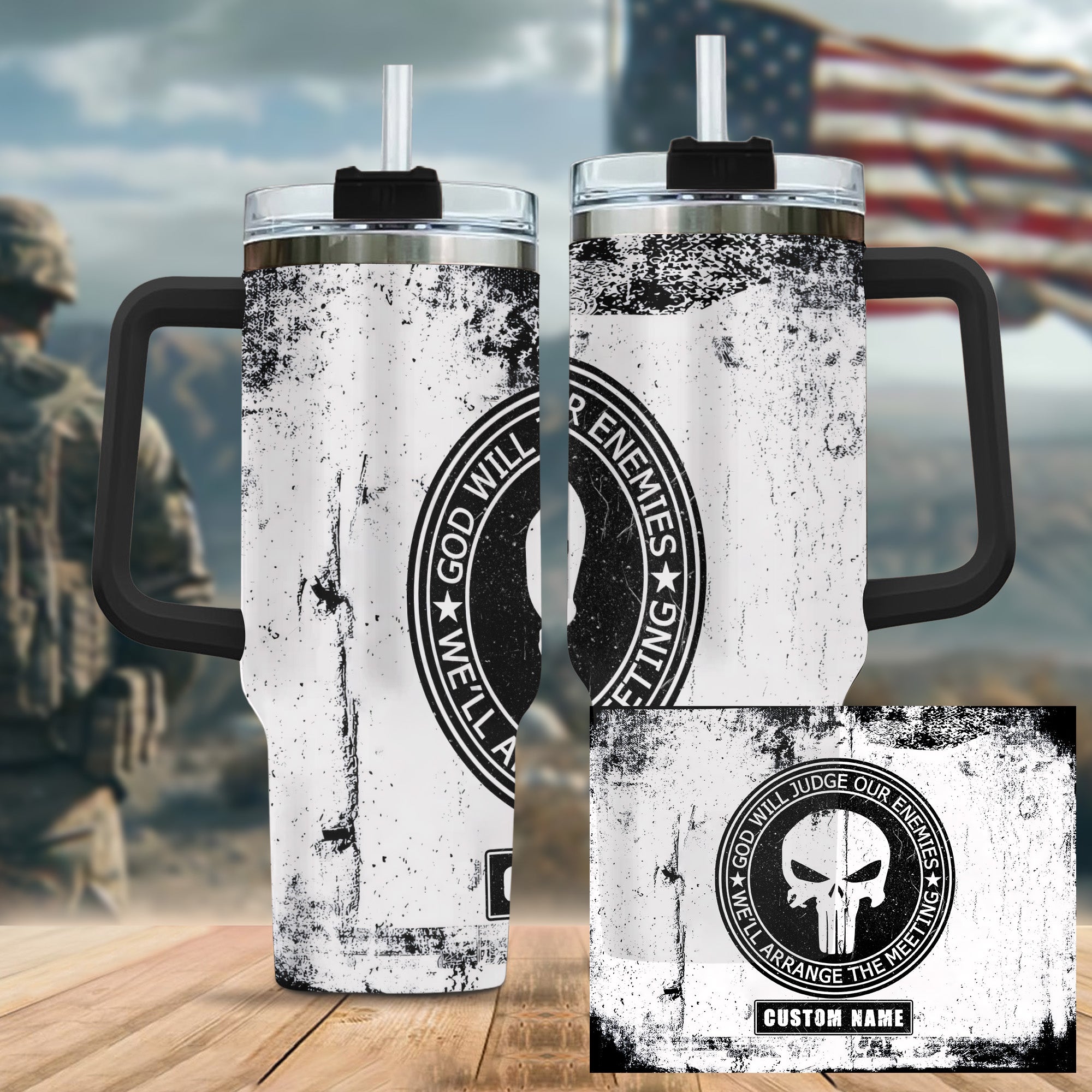 Veteran Pride All-over Print Personalized Tumbler 40oz