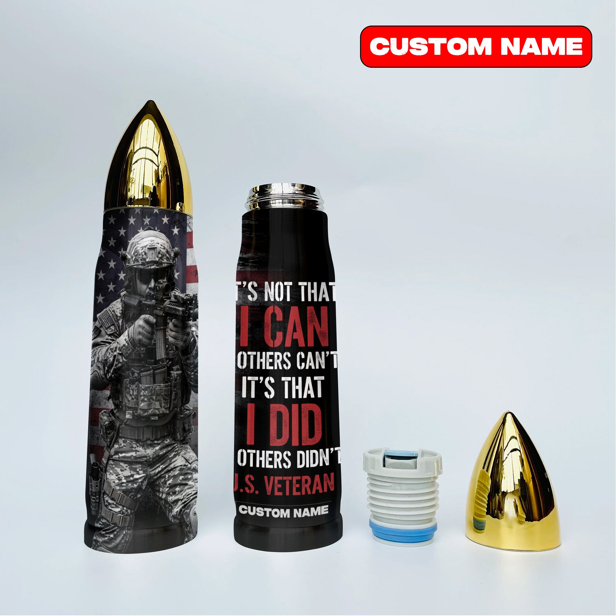 US Veteran Pride All-over Print Personalized Bullet Tumbler
