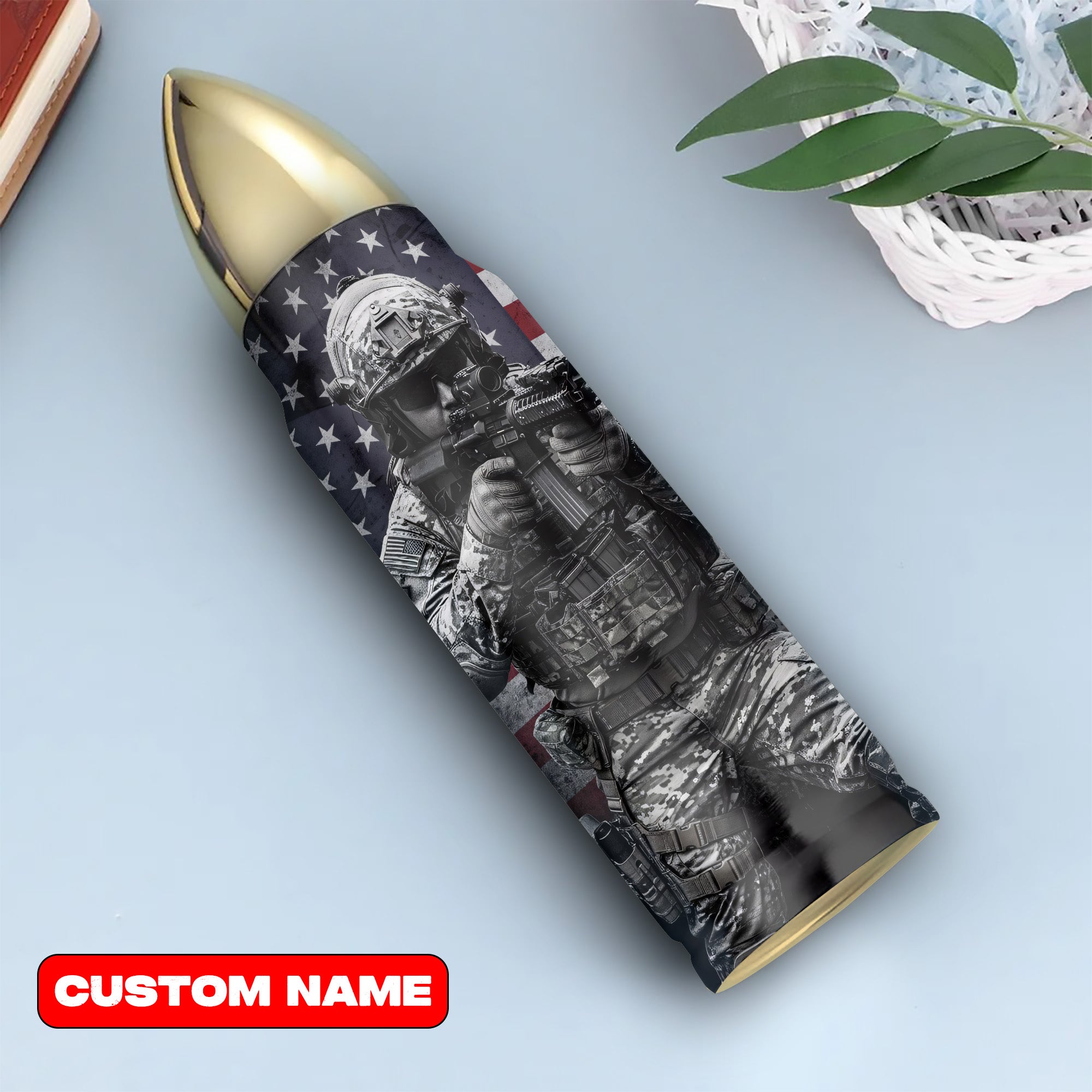 US Veteran Pride All-over Print Personalized Bullet Tumbler