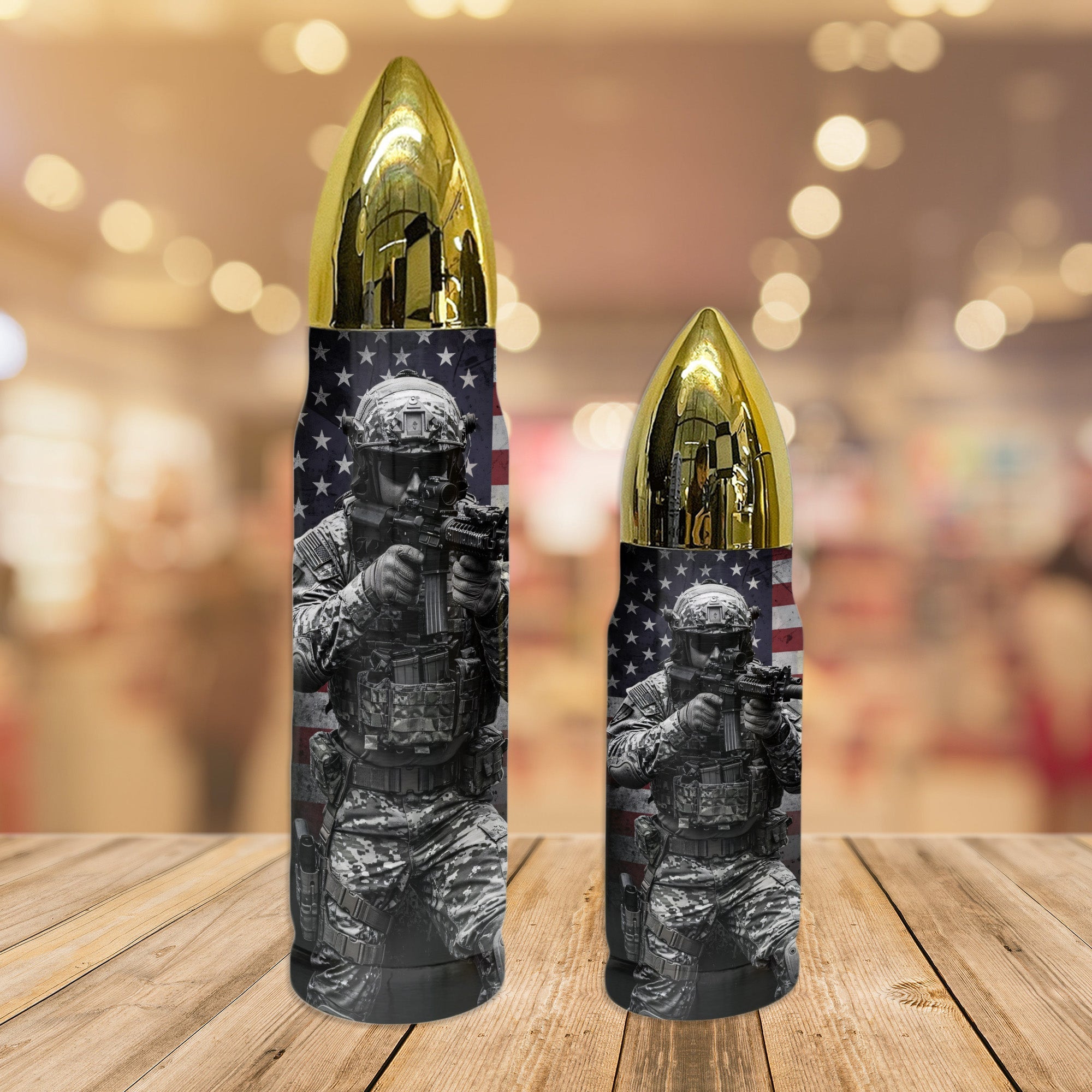 US Veteran Pride All-over Print Personalized Bullet Tumbler