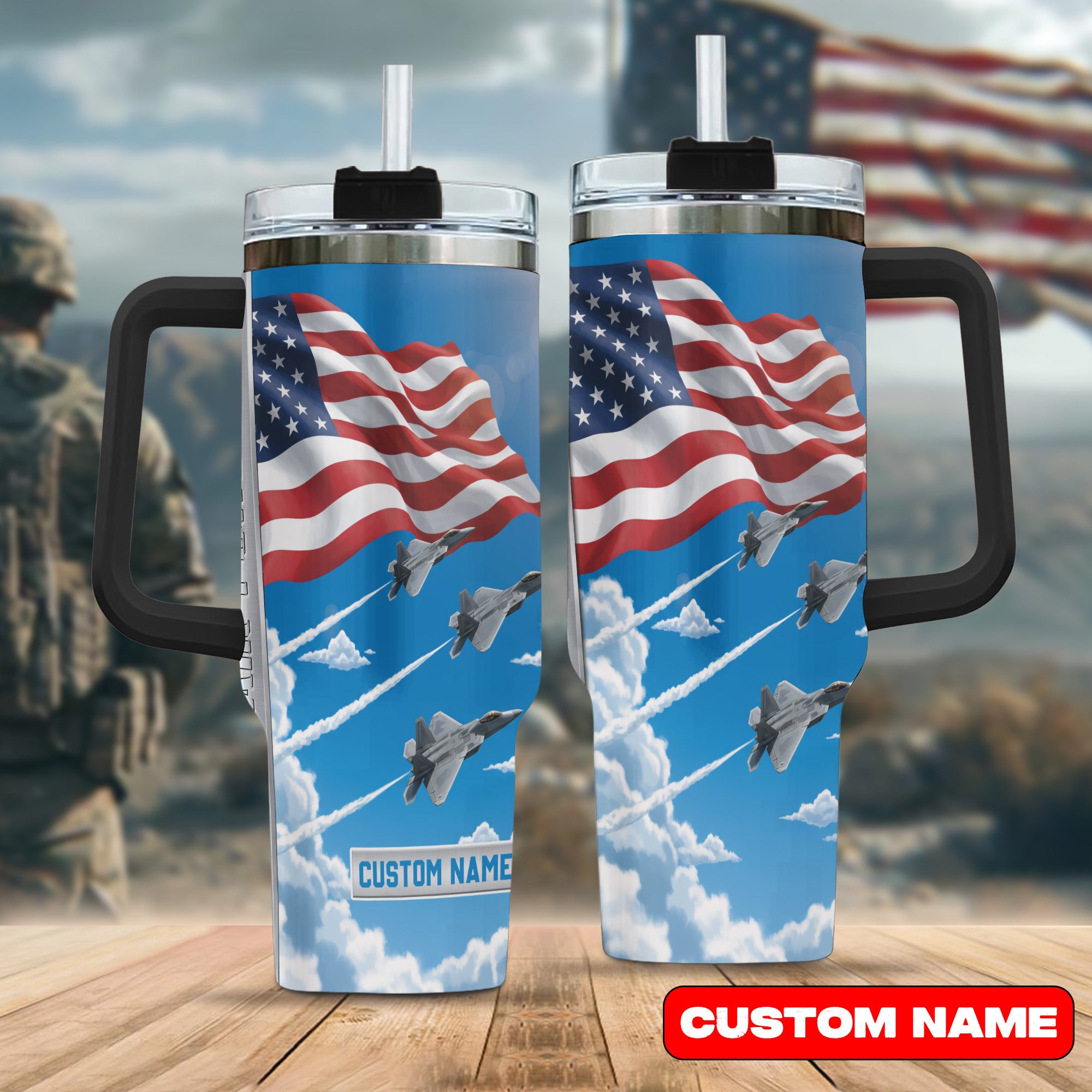 US Air Force  All-over Print PersonalizedTumbler 40oz