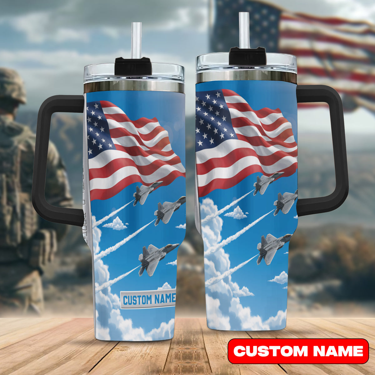 US Air Force  All-over Print Personalized Tumbler 40oz Main image