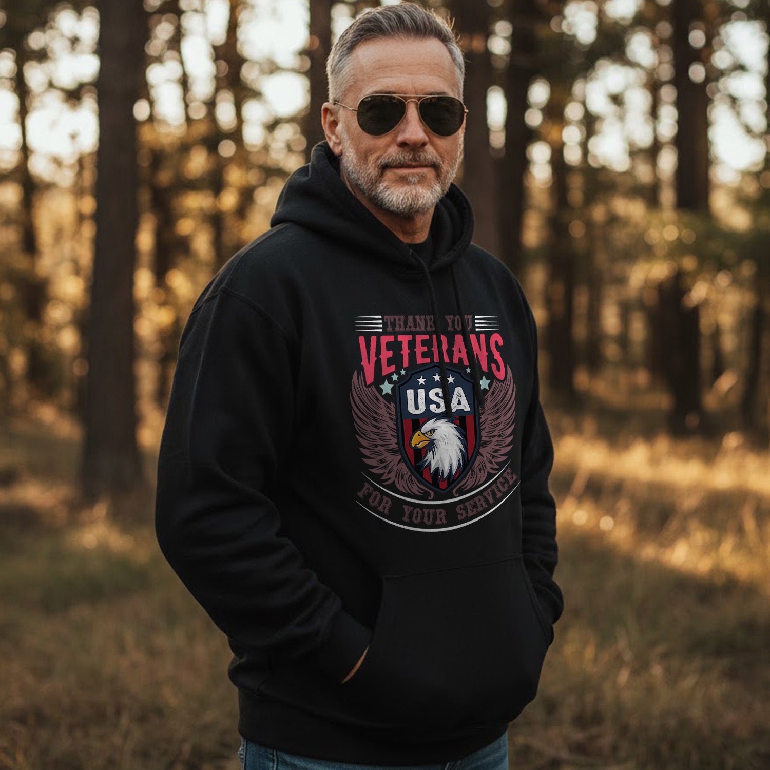Thank You Veterans USA For Your Service Military Patriotic American Flag Honor Hoodie